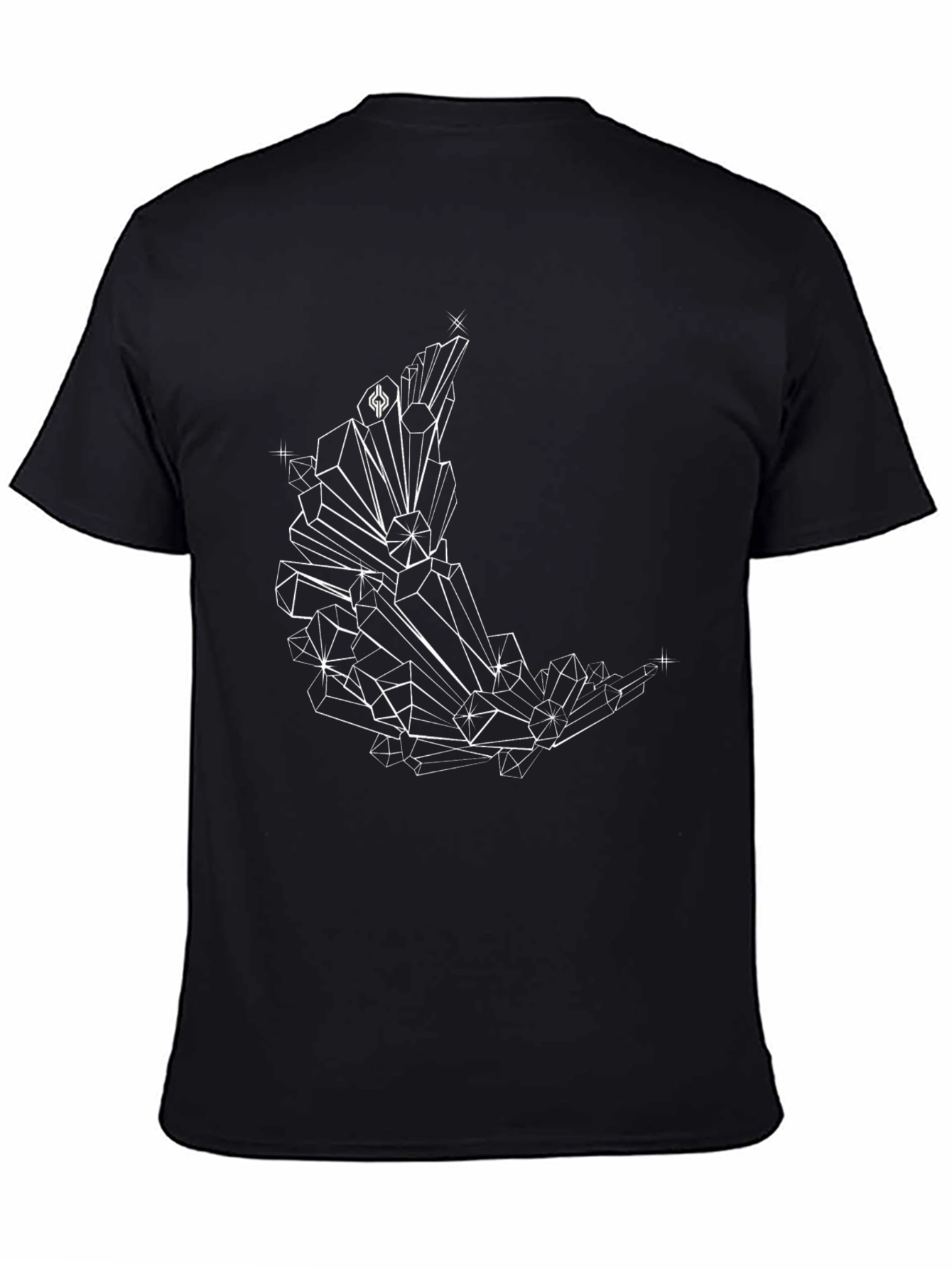 Geometric Moon Graphic Tee - Black Cotton Comfort