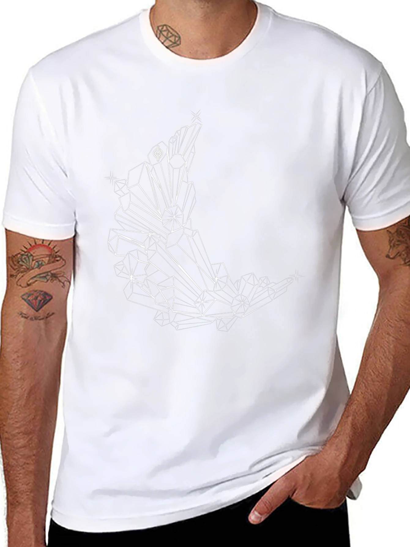 Geometric Moon Graphic Tee - Black Cotton Comfort