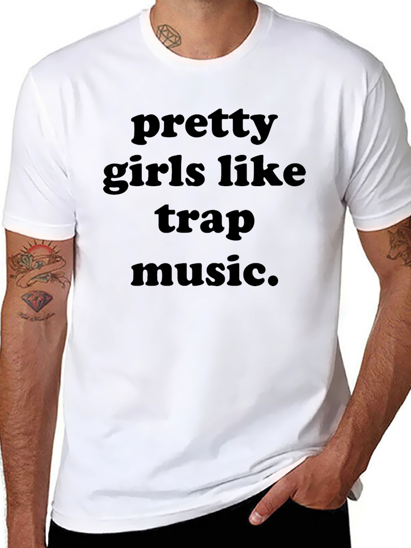 Pretty Girls Like Trap Music Black T-Shirt