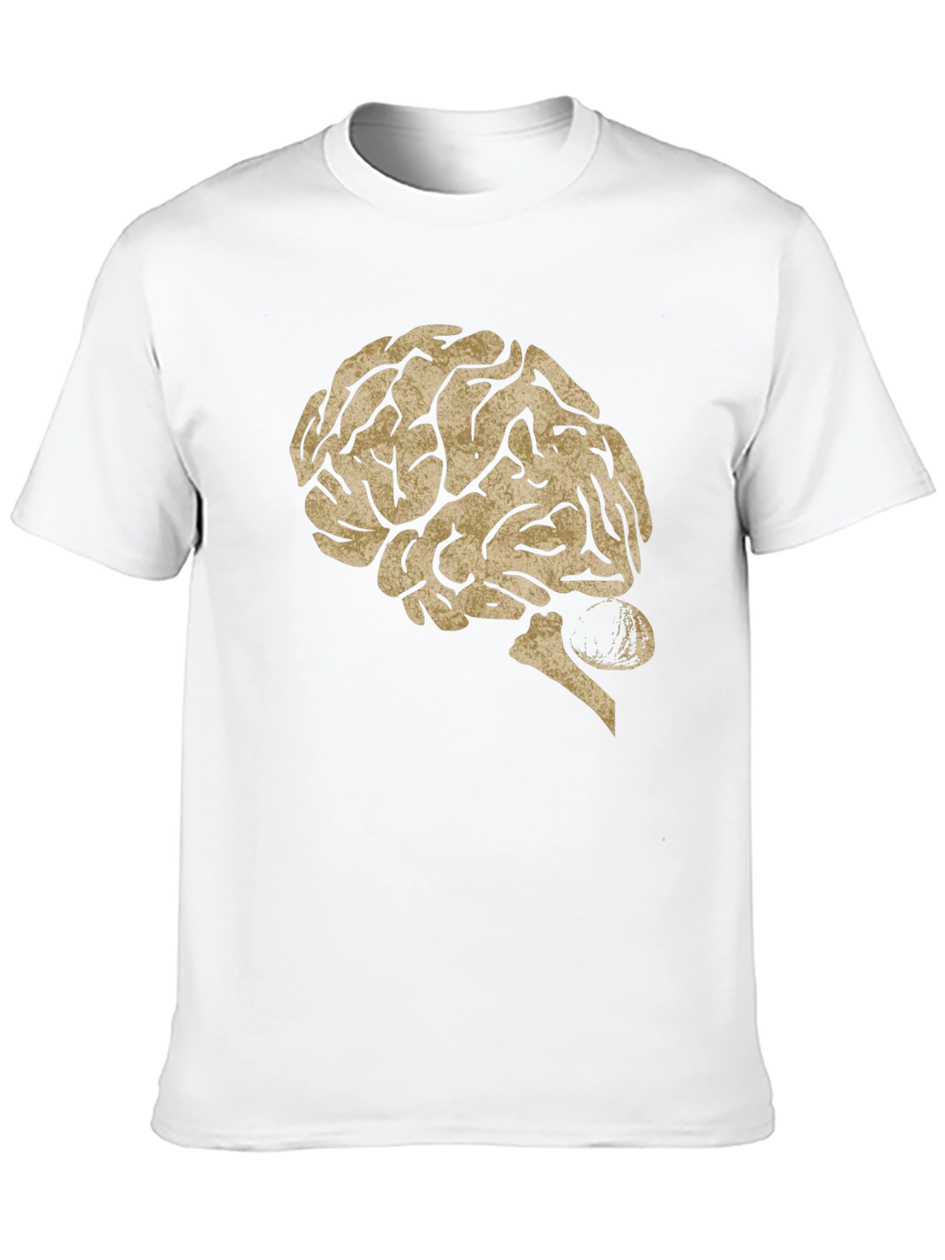 Brain Graphic Print Tee - Black Cotton Casual Top