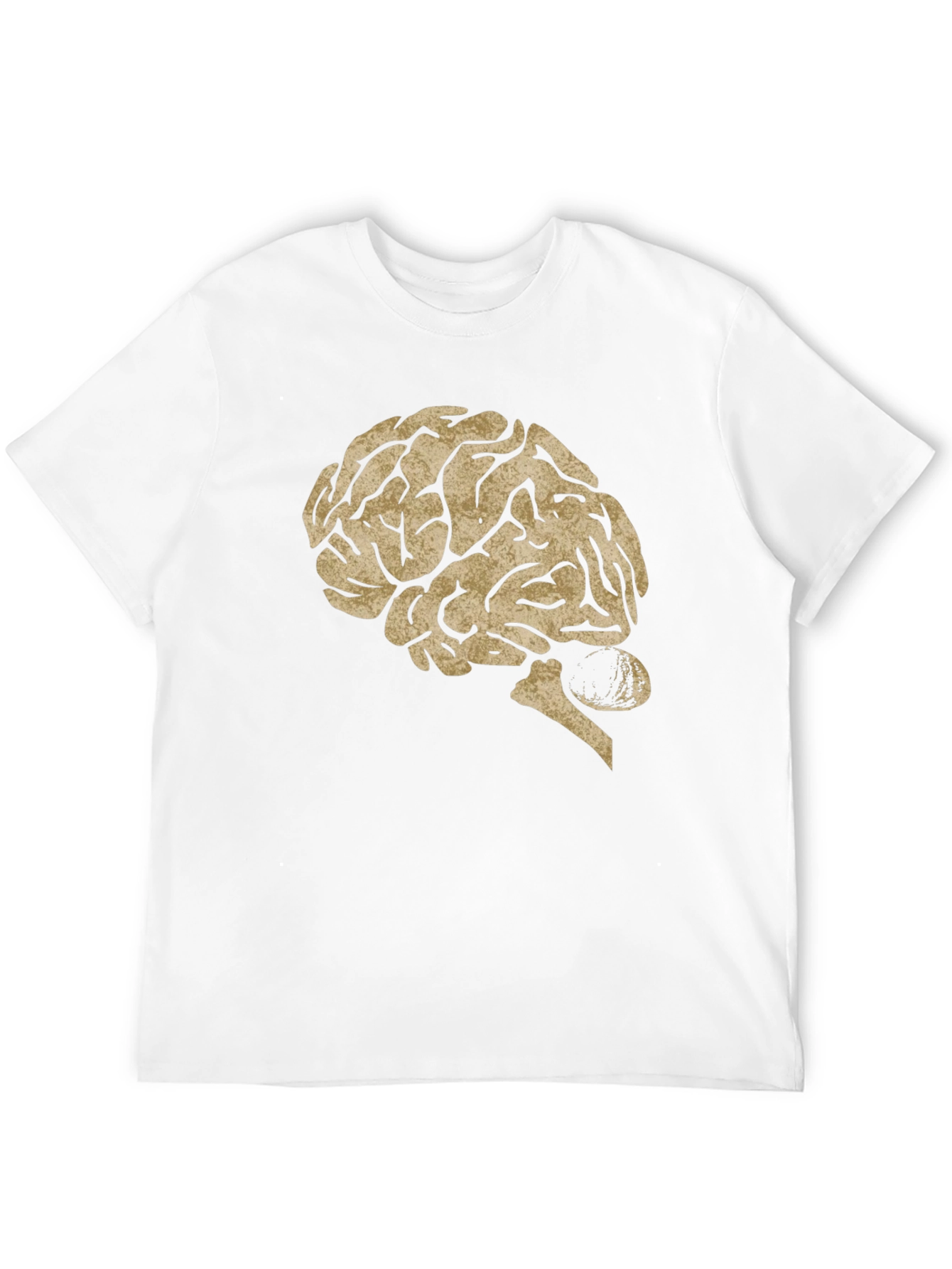 Brain Graphic Print Tee - Black Cotton Casual Top