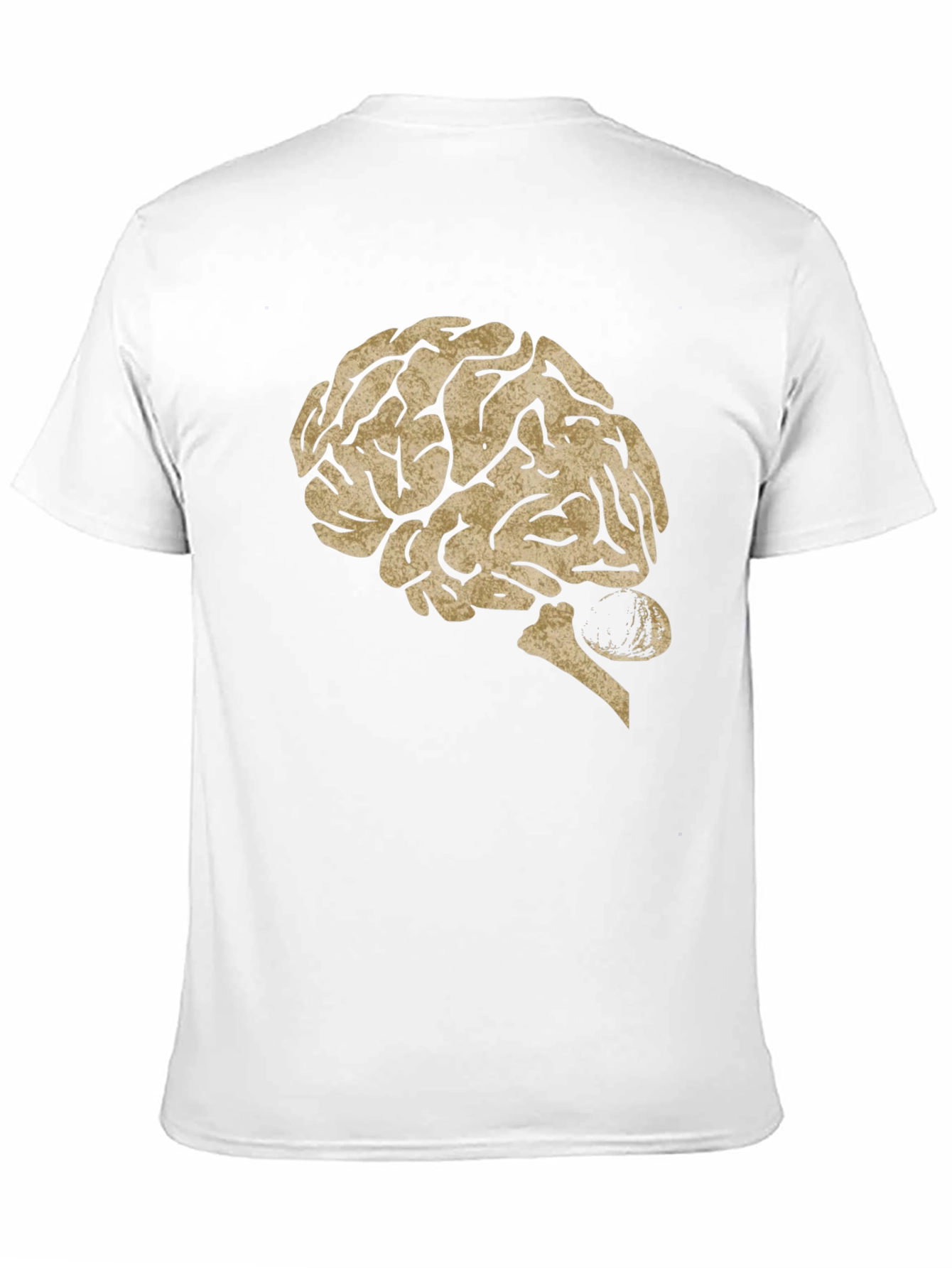 Brain Graphic Print Tee - Black Cotton Casual Top