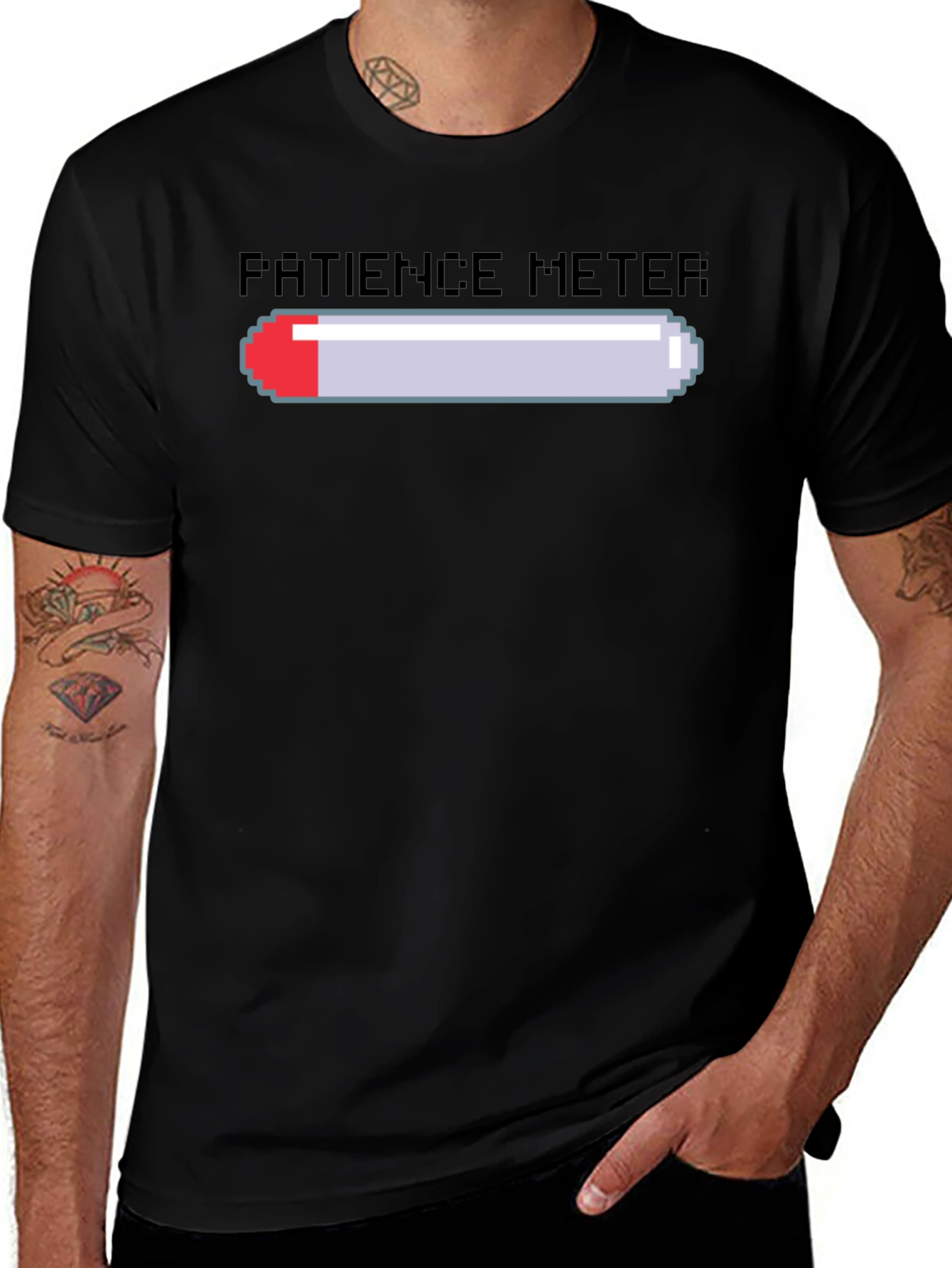 Patience Meter Graphic Tee - Gamer Style