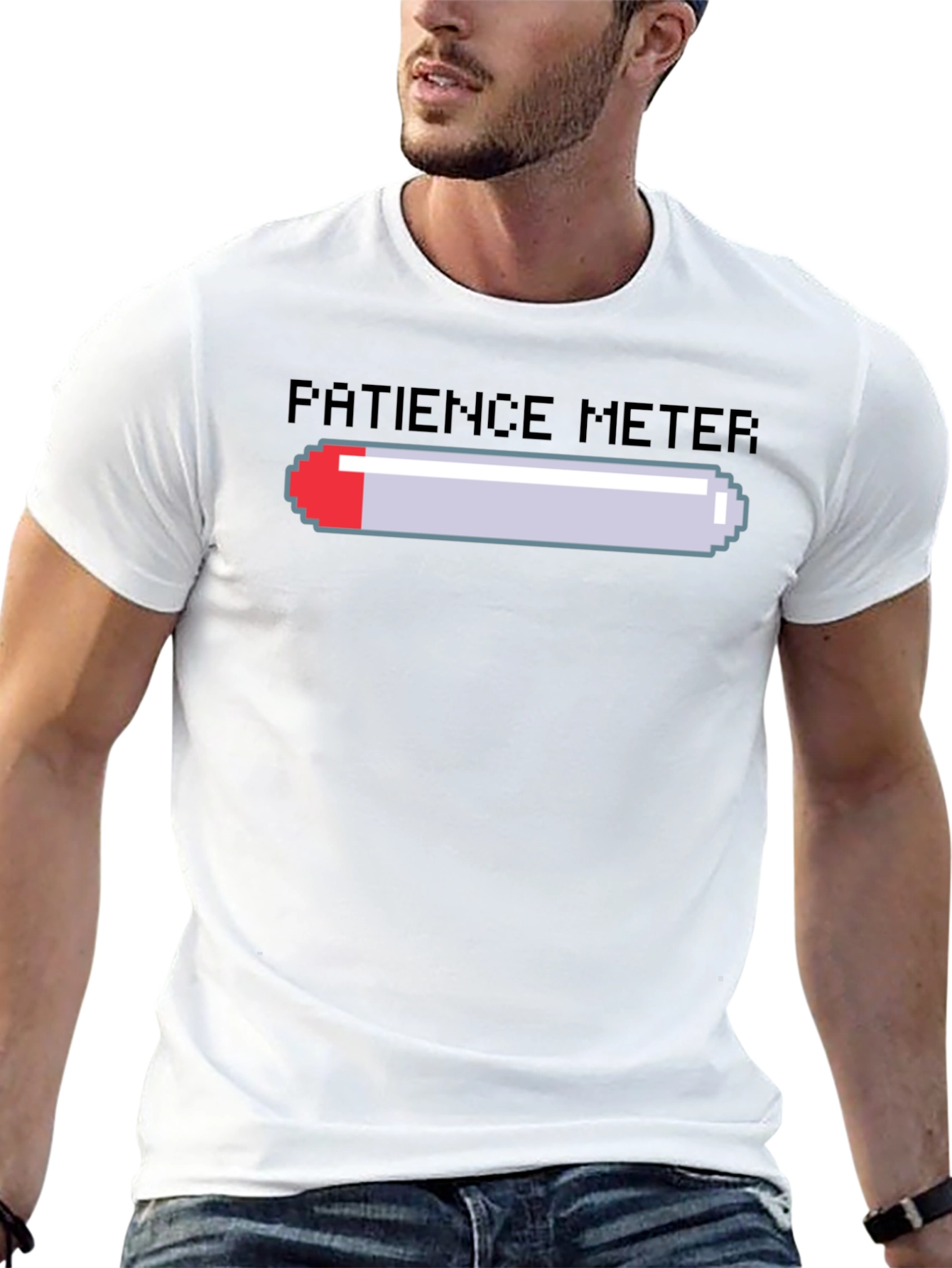 Patience Meter Graphic Tee - Gamer Style
