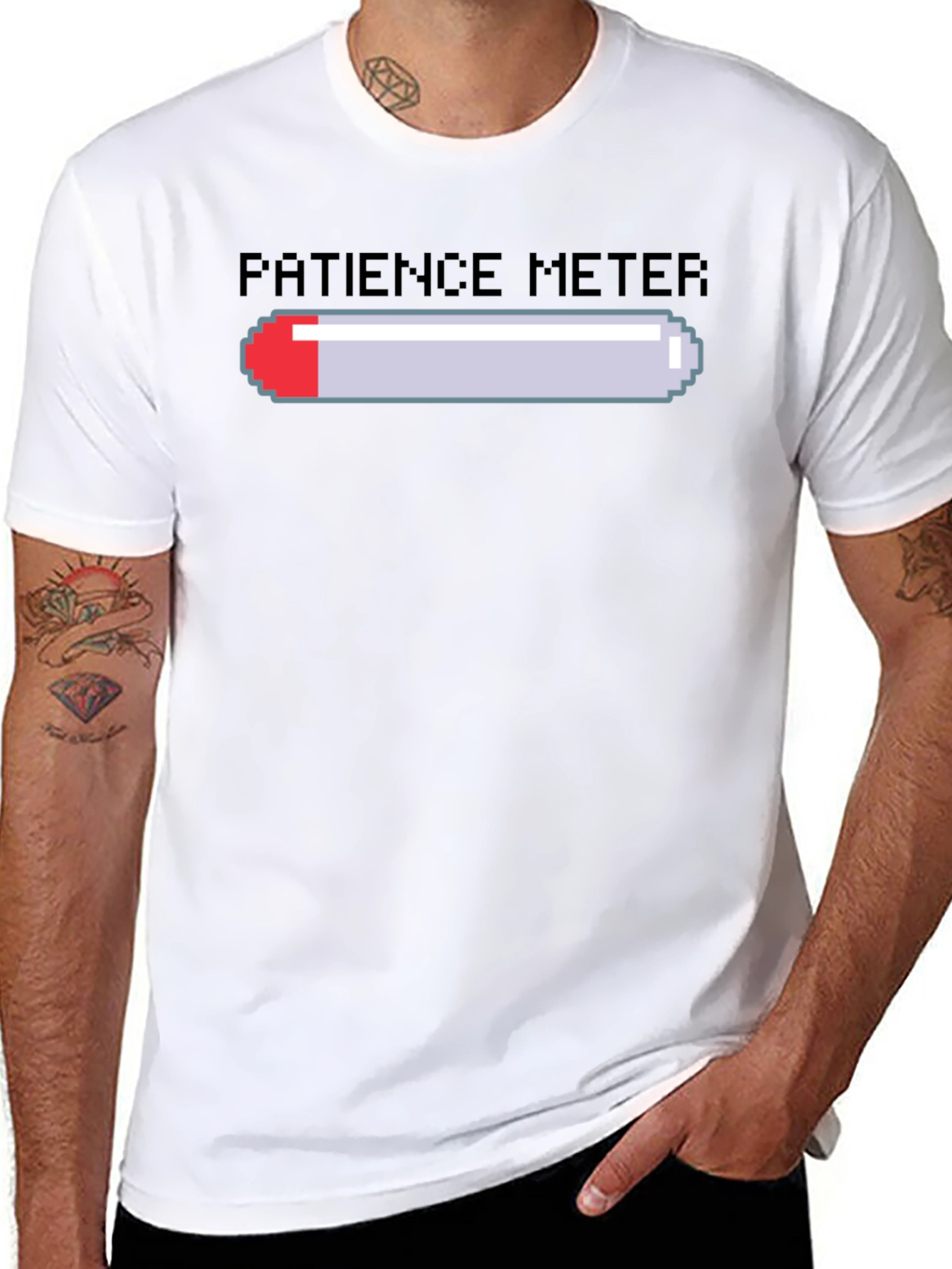 Patience Meter Graphic Tee - Gamer Style