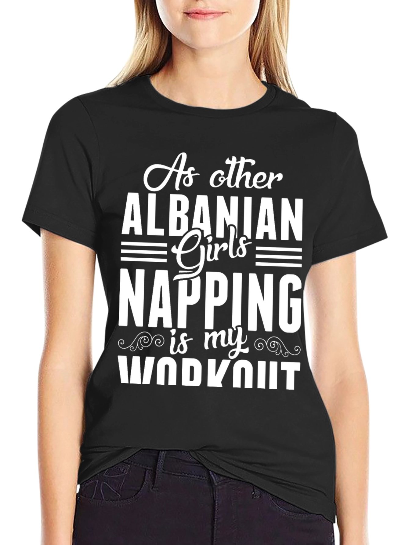 Albanian Girl Napping Workout T-Shirt
