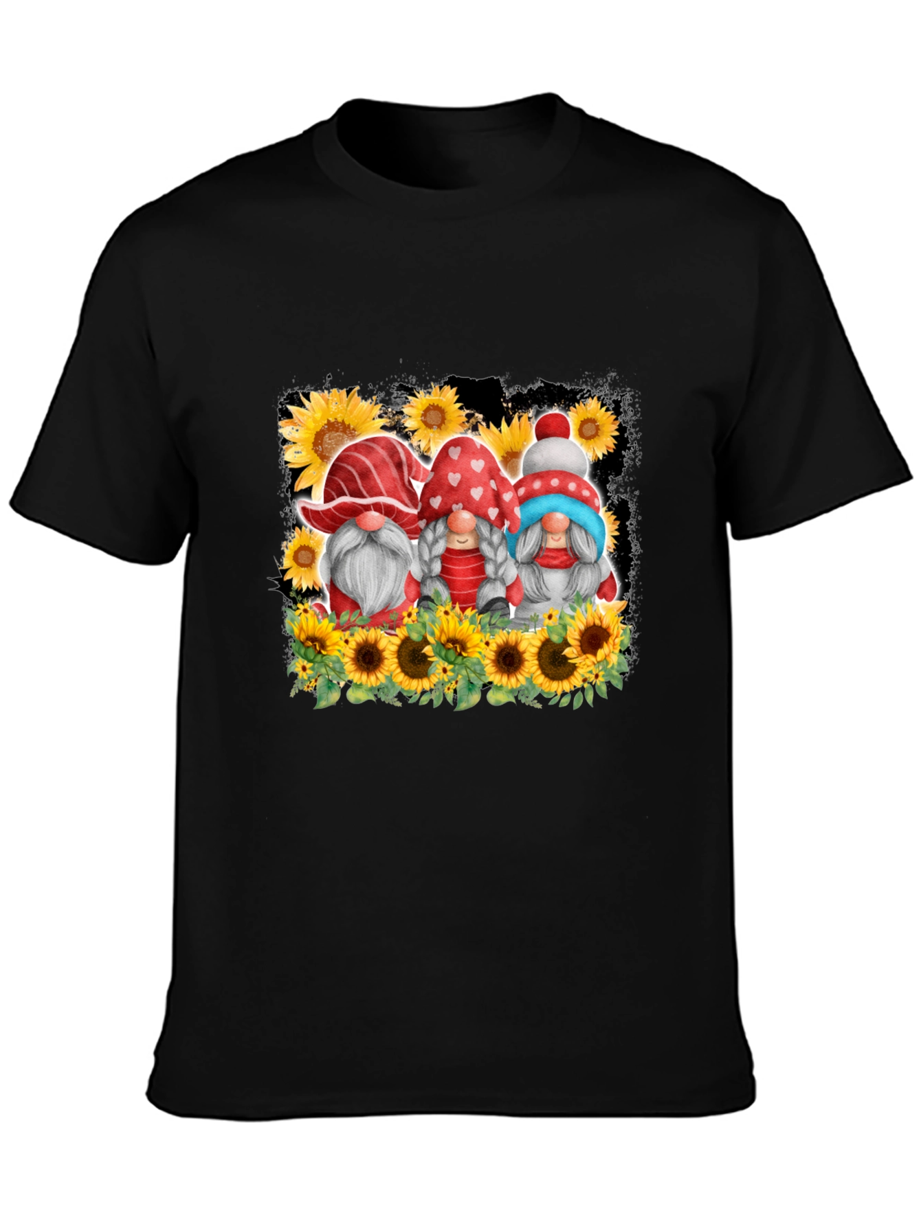 Gnome Sunflower Graphic T-Shirt
