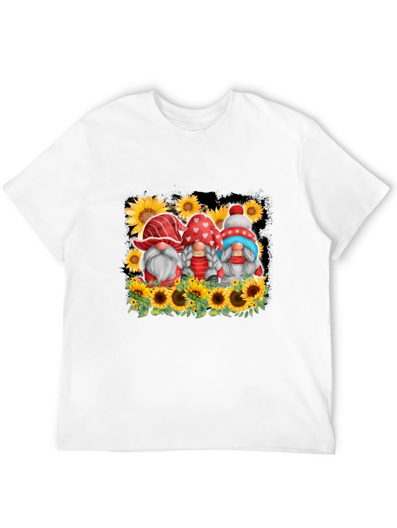 Gnome Sunflower Graphic T-Shirt