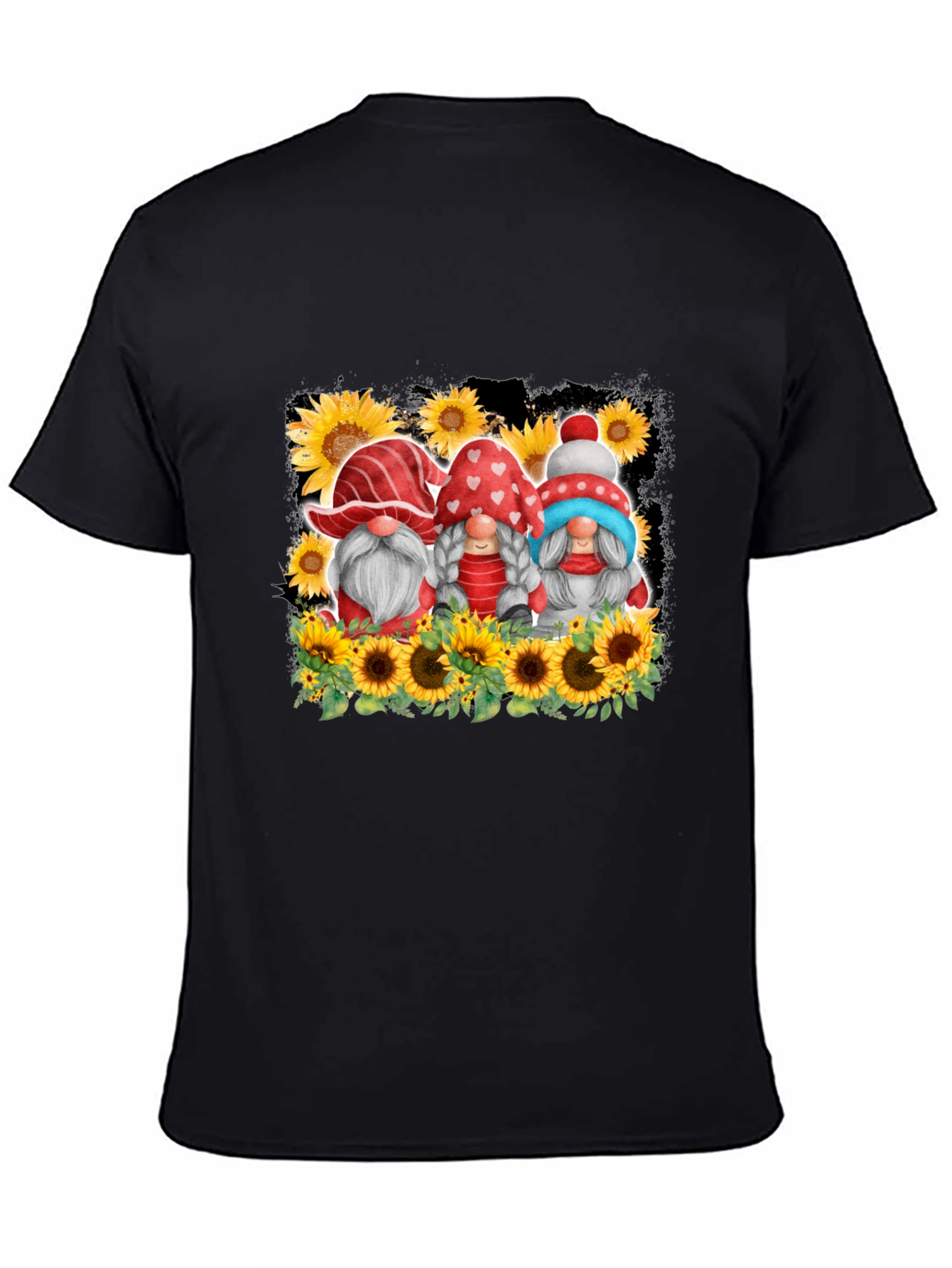 Gnome Sunflower Graphic T-Shirt