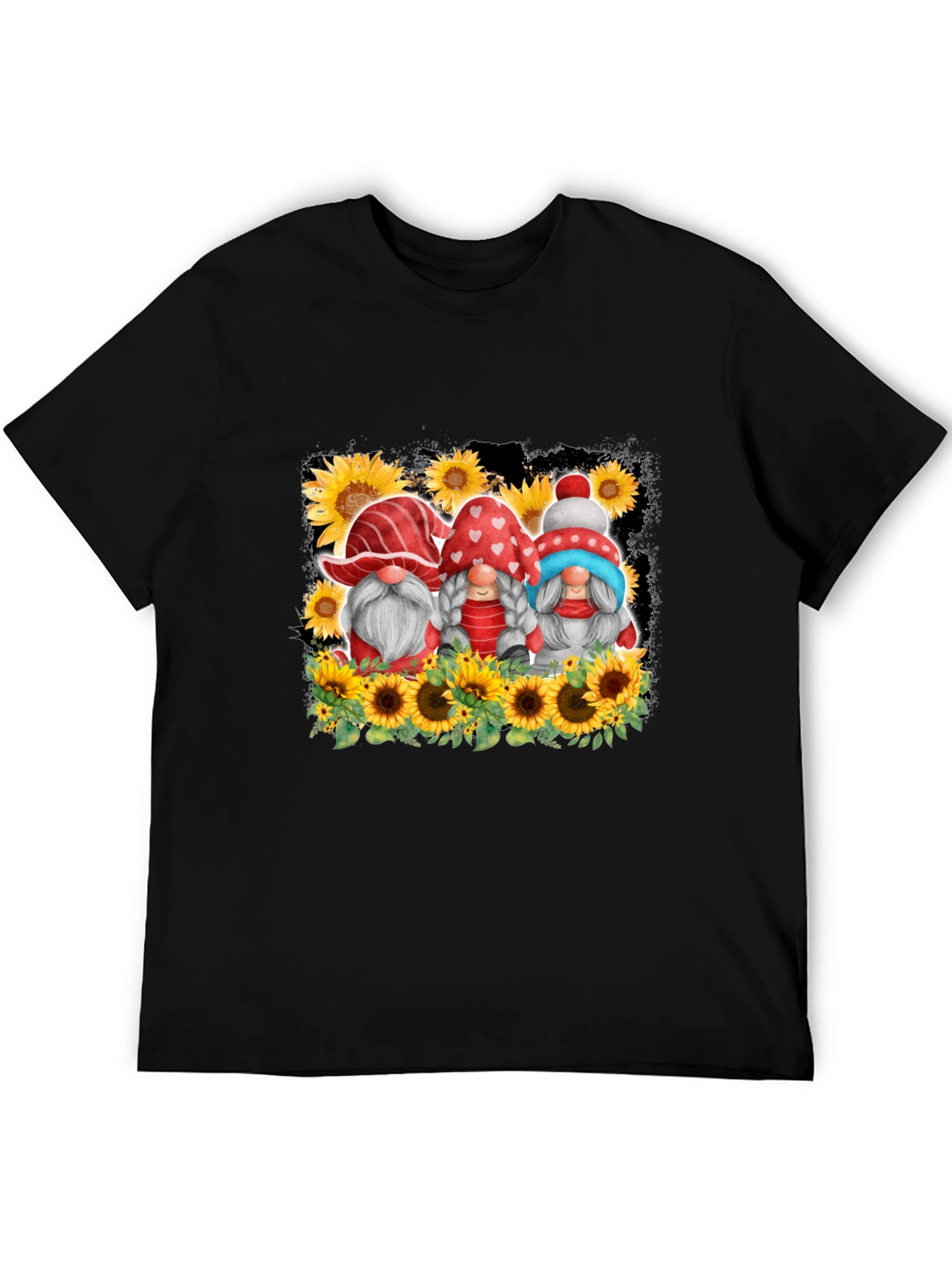 Gnome Sunflower Graphic T-Shirt
