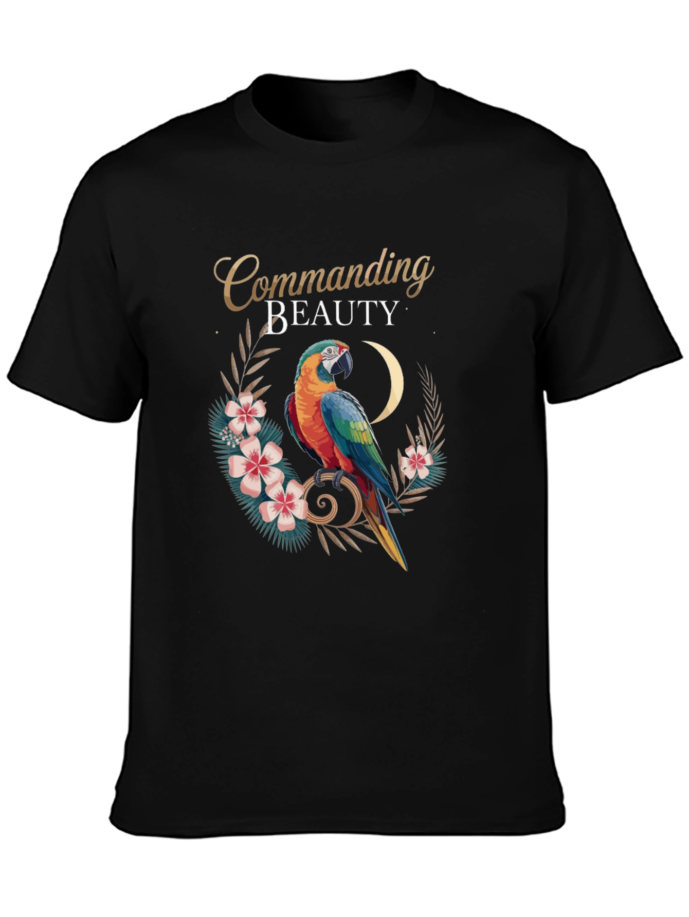 Commanding Beauty Parrot Graphic Tee