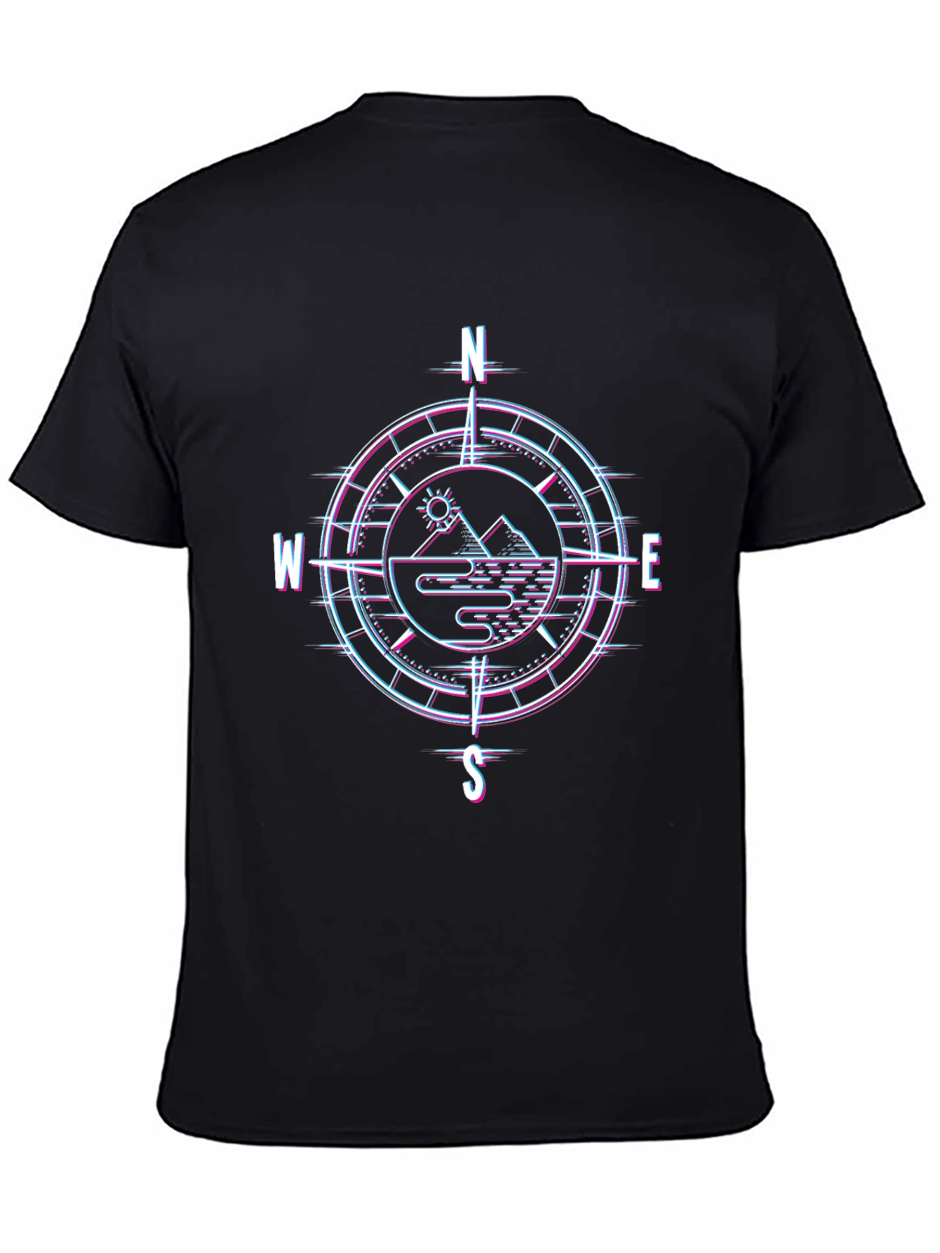Compass Mountain Graphic T-Shirt - Black