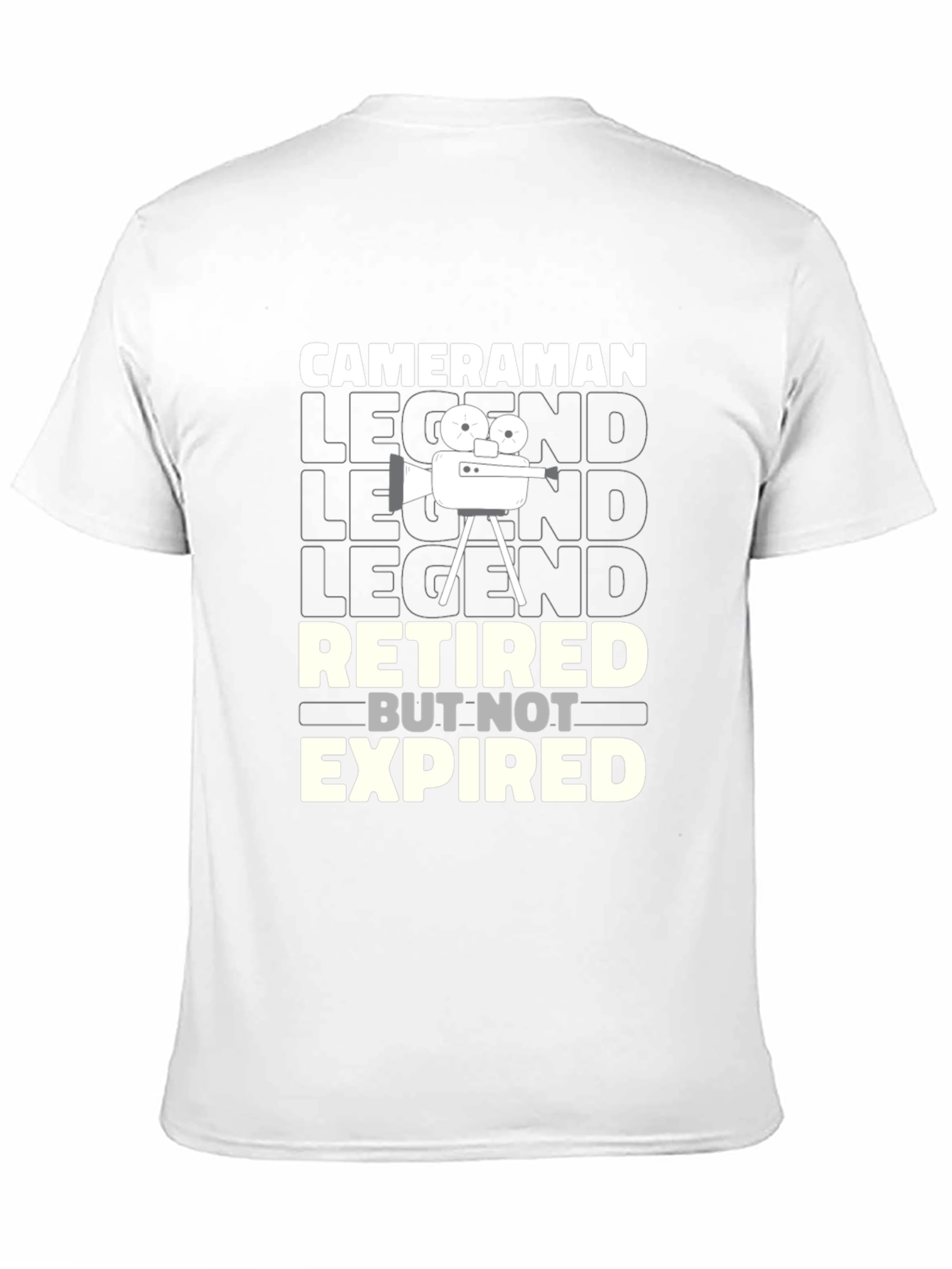 Cameraman Retired Legend Black Graphic T-Shirt