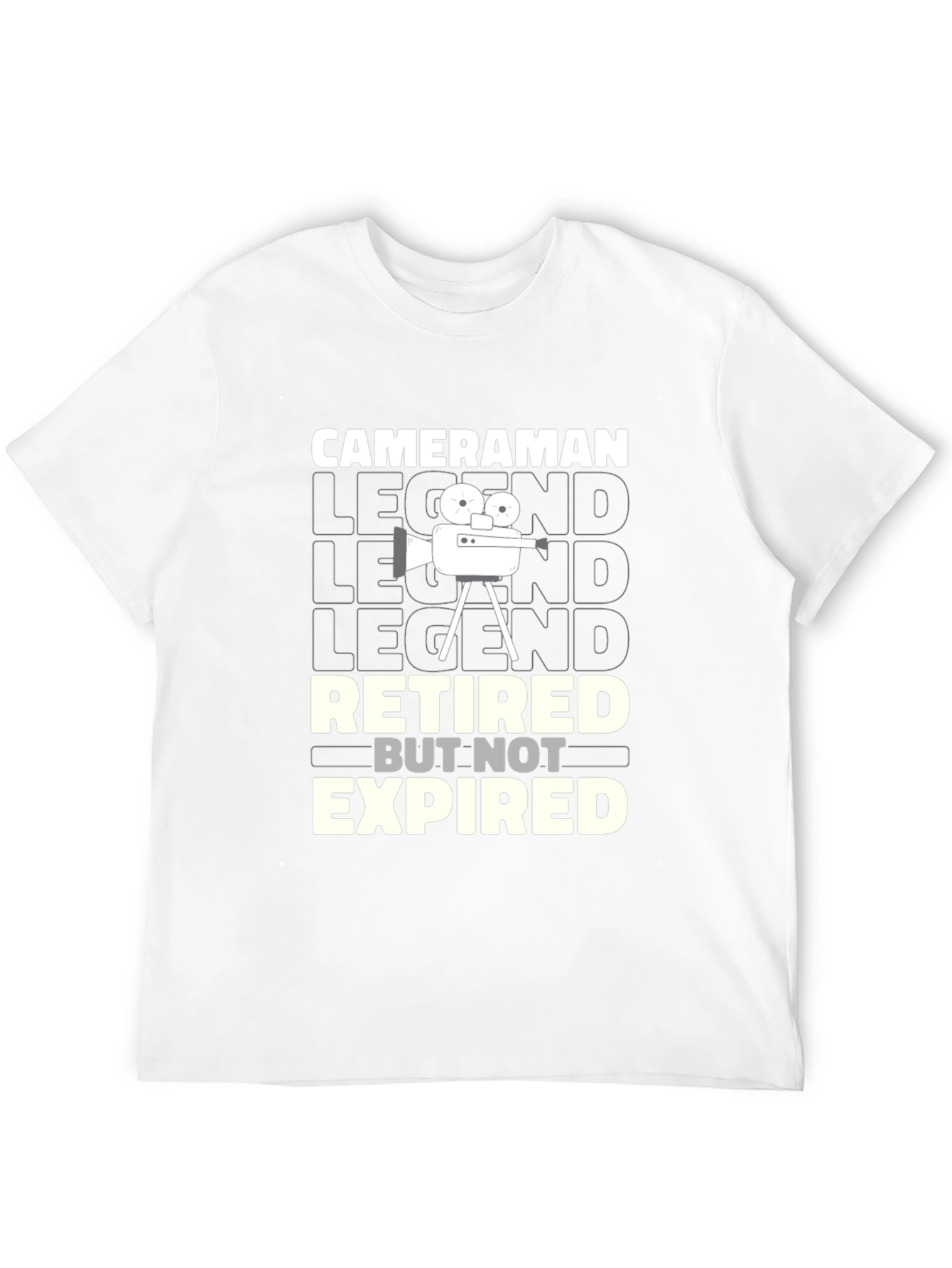 Cameraman Retired Legend Black Graphic T-Shirt