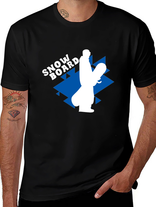 Snowboard Graphic Tee - Black Casual T-Shirt