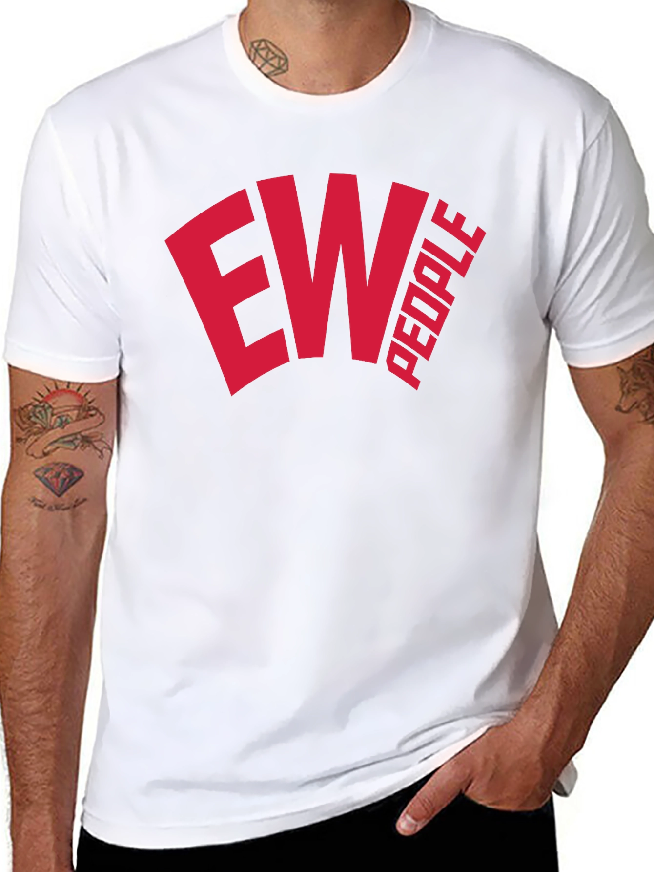 Ew People Graphic Tee - Trendy Black Cotton T-Shirt