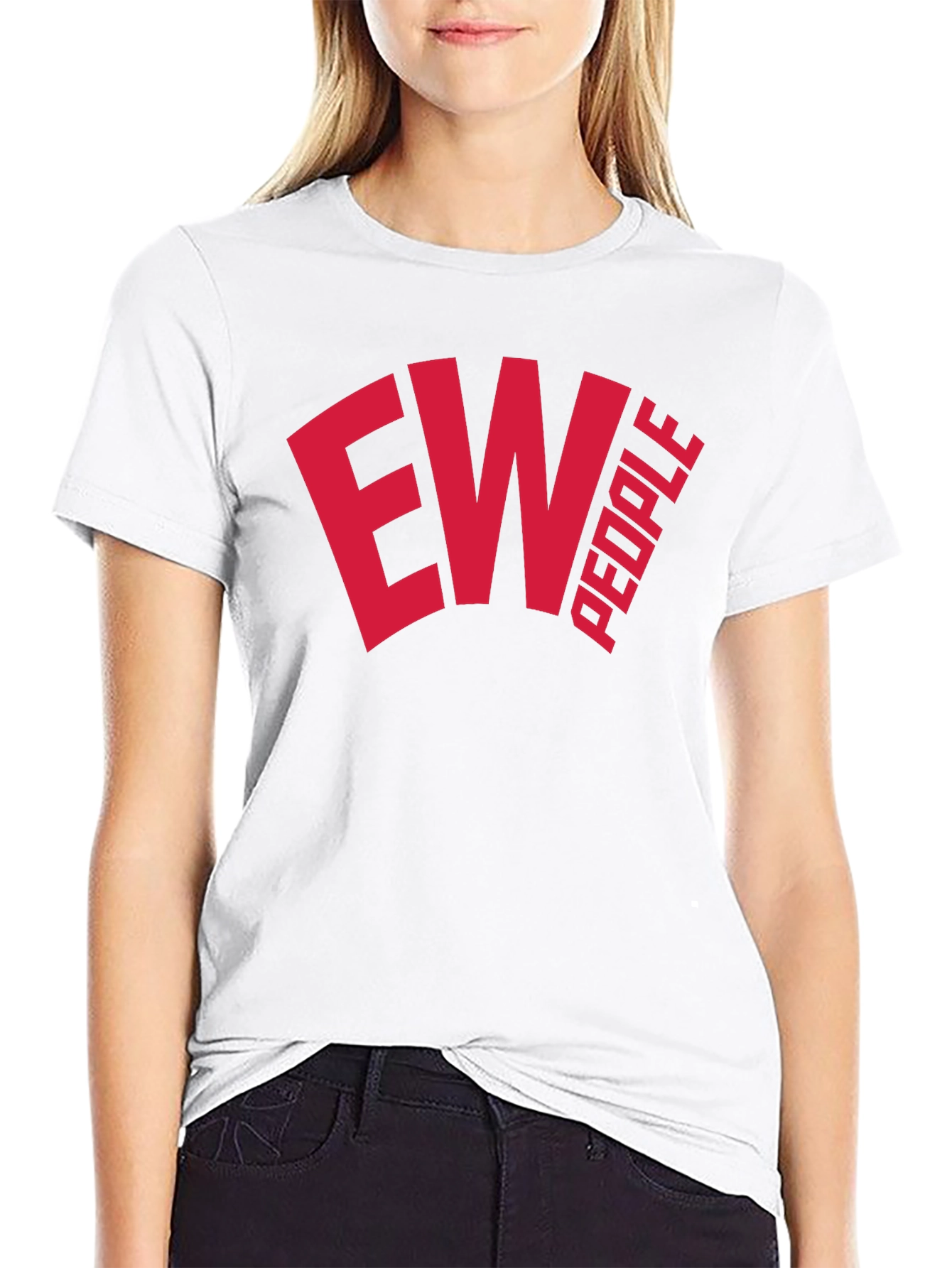 Ew People Graphic Tee - Trendy Black Cotton T-Shirt