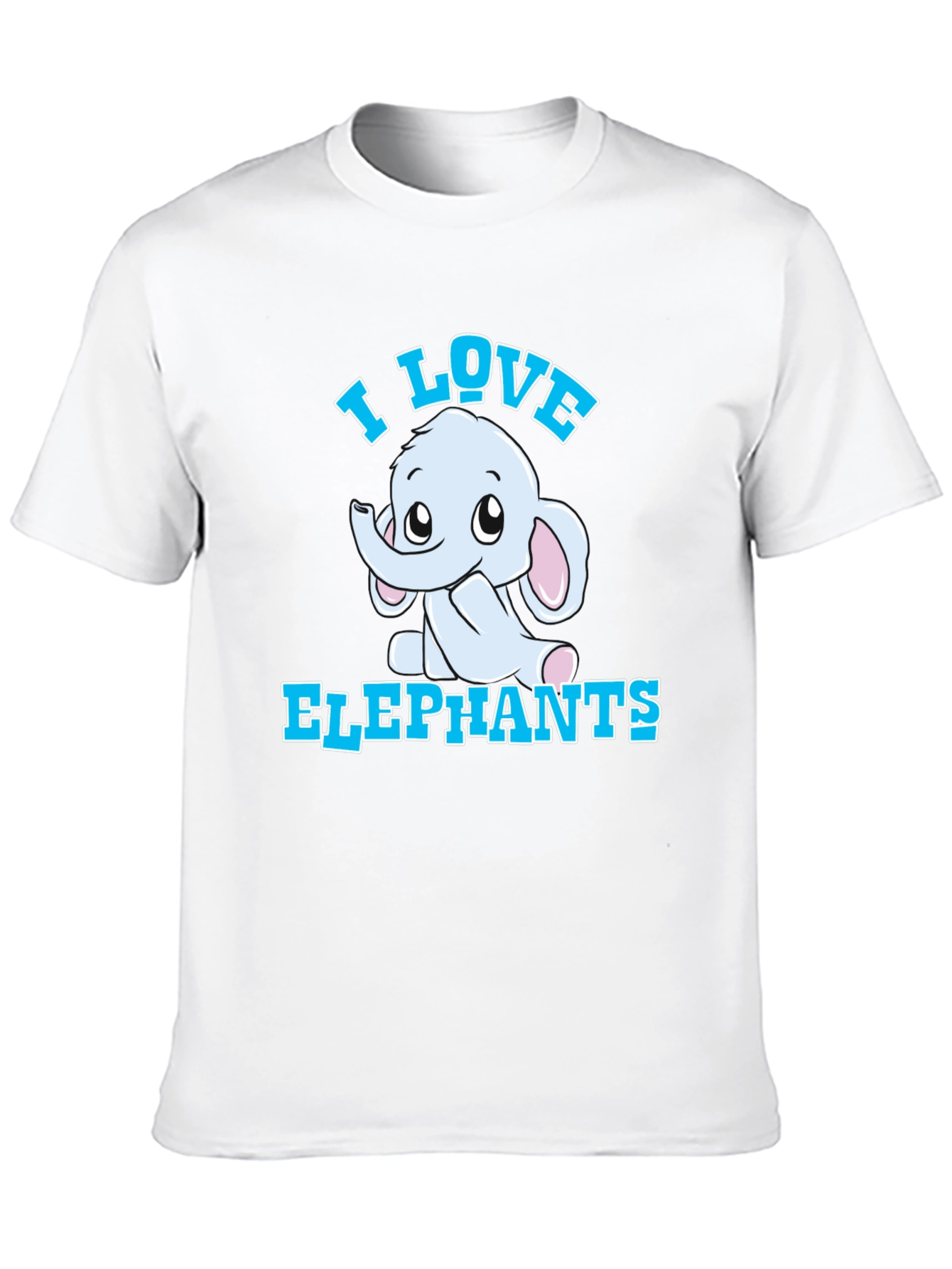 I Love Elephants Graphic Tee - Black Cotton T-Shirt