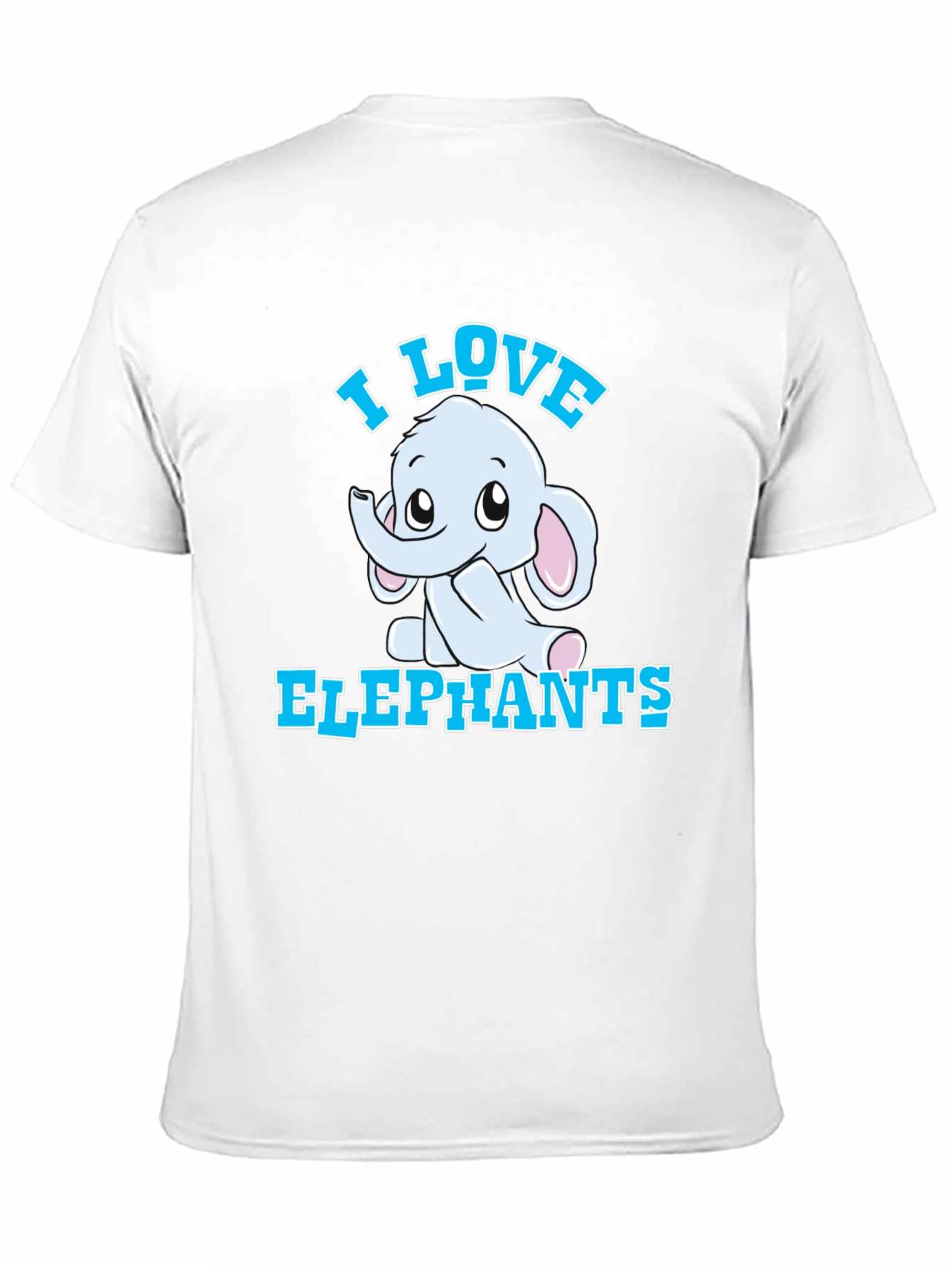 I Love Elephants Graphic Tee - Black Cotton T-Shirt