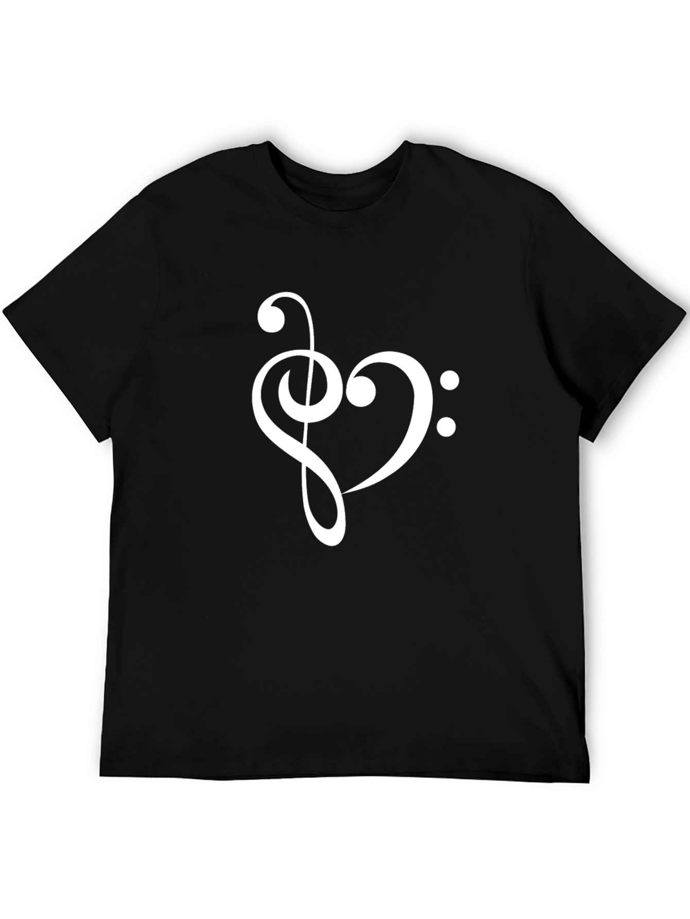 Musical Heart T-Shirt - Black Crew Neck Tee