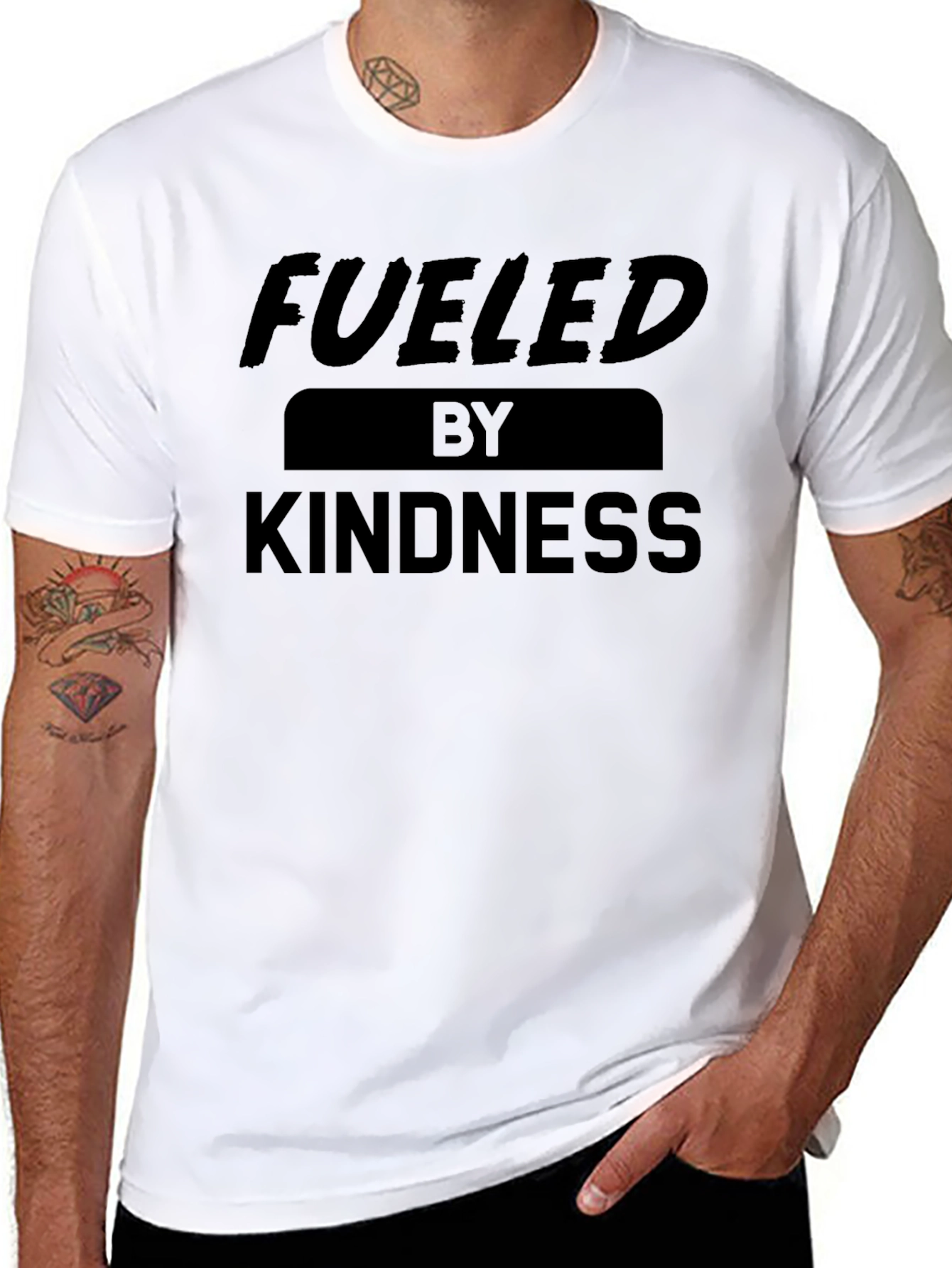 Fueled By Kindness Black Graphic T-Shirt