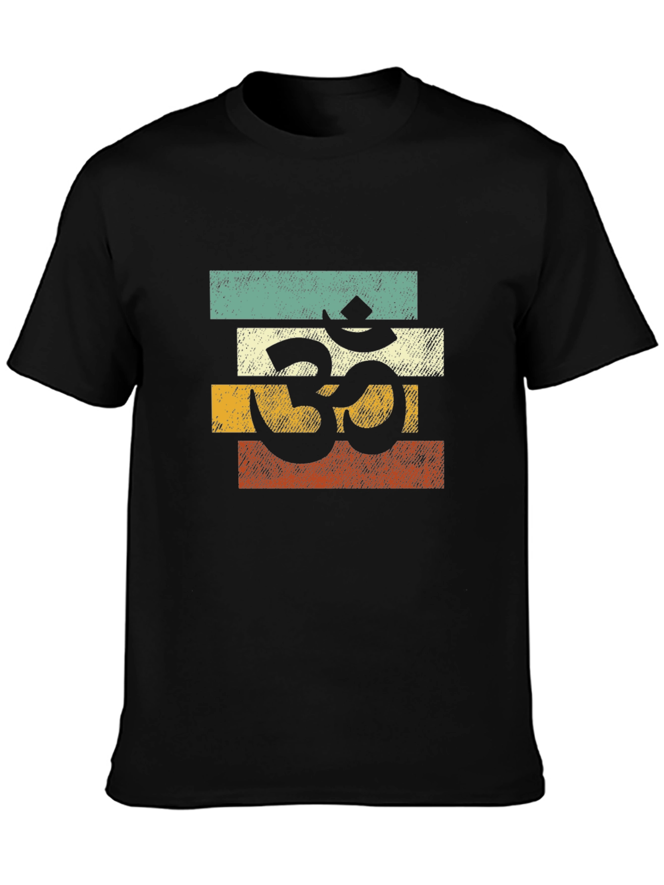 Om Symbol Retro Stripe T-Shirt - Spiritual Yoga Tee