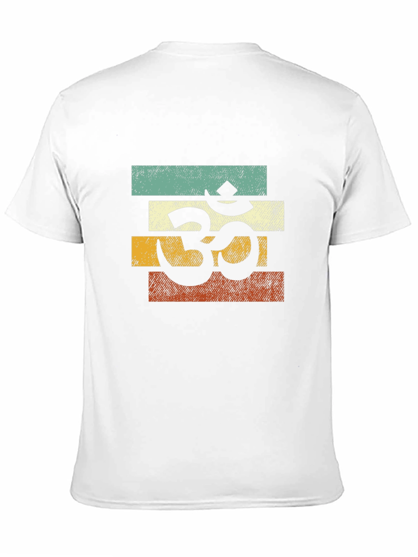 Om Symbol Retro Stripe T-Shirt - Spiritual Yoga Tee