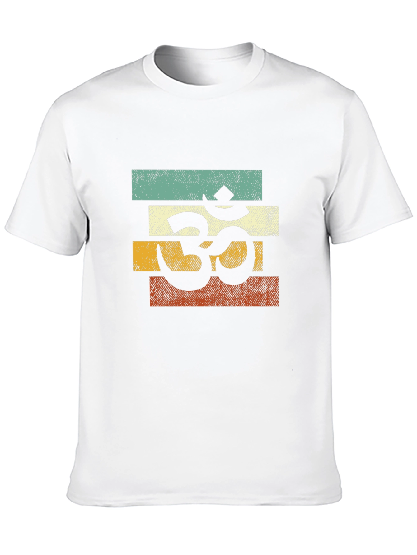 Om Symbol Retro Stripe T-Shirt - Spiritual Yoga Tee