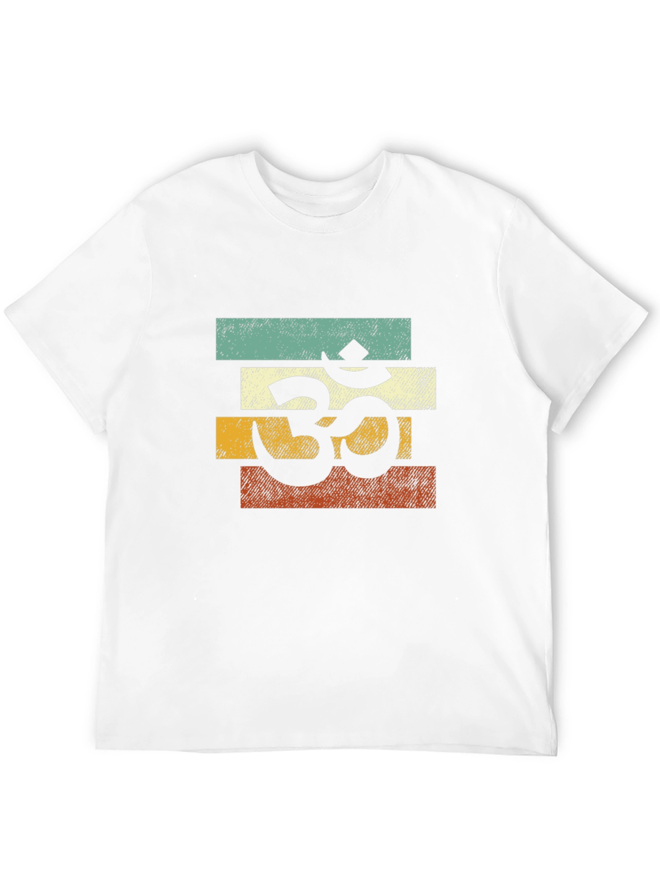 Om Symbol Retro Stripe T-Shirt - Spiritual Yoga Tee