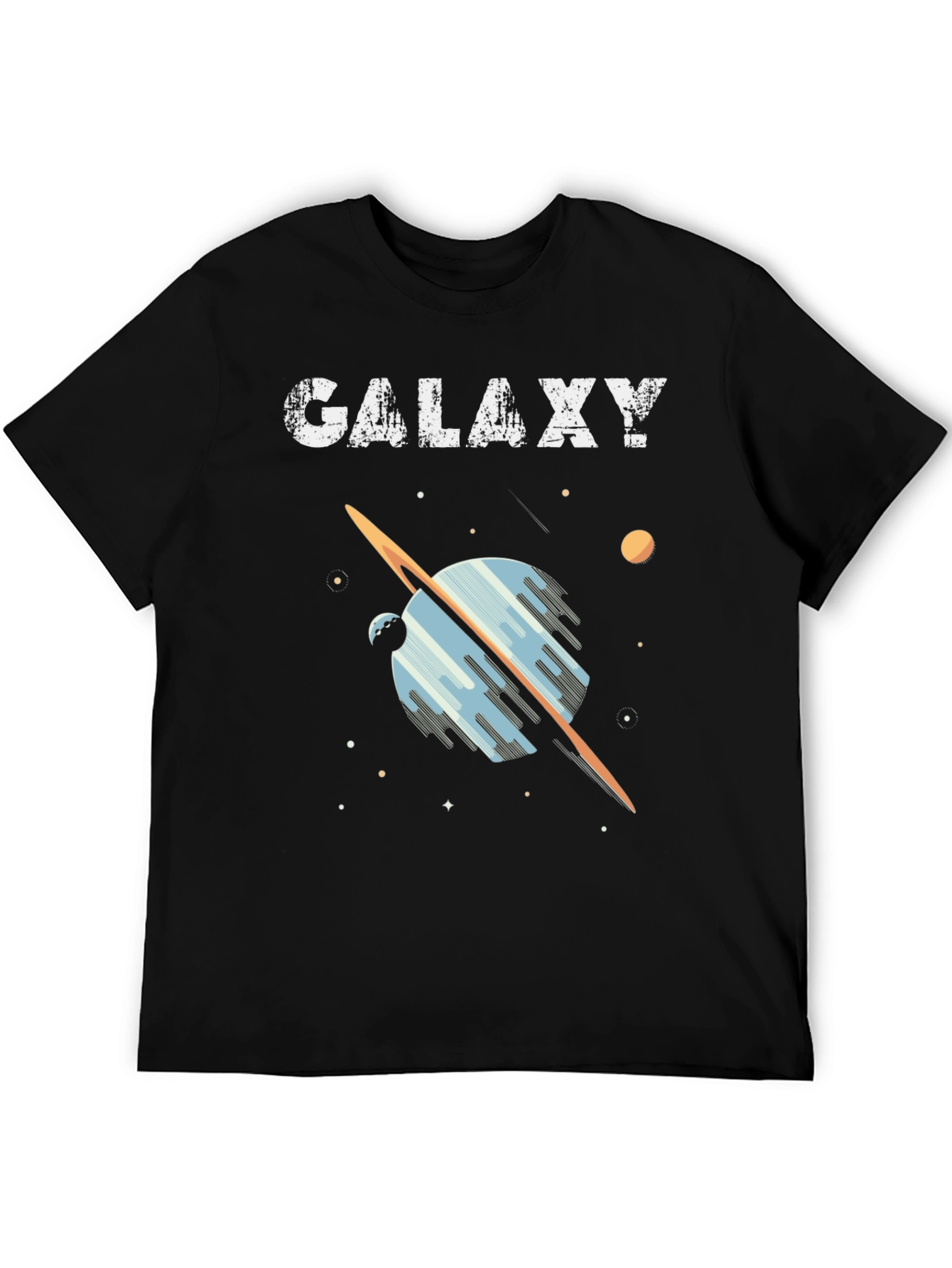 Galaxy Graphic Tee - Black Casual Short Sleeve