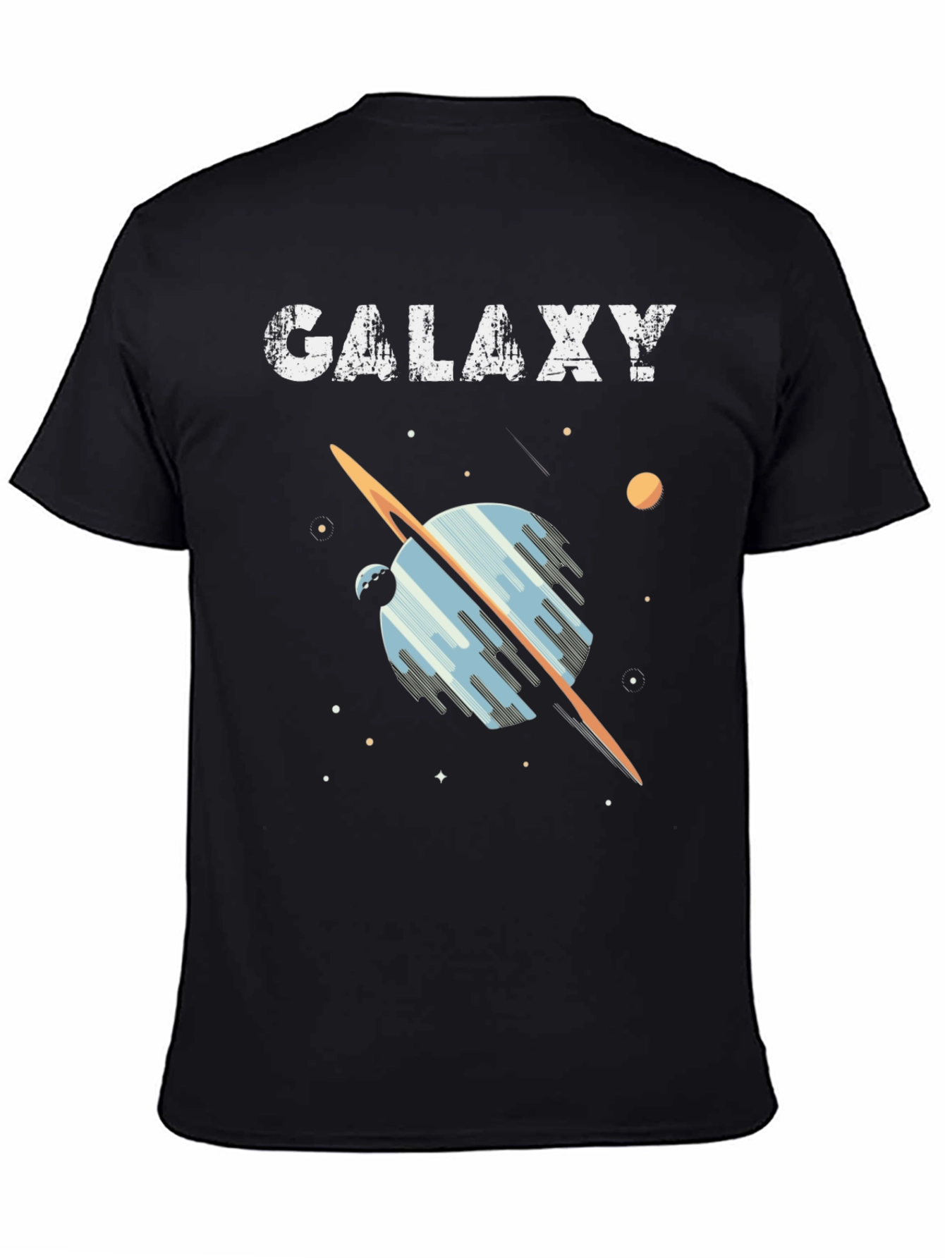 Galaxy Graphic Tee - Black Casual Short Sleeve