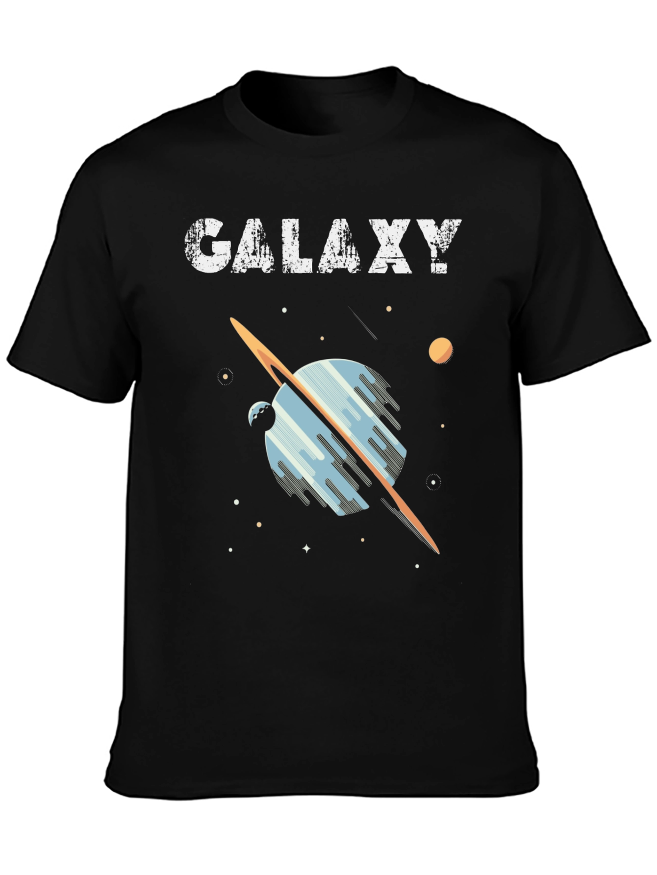 Galaxy Graphic Tee - Black Casual Short Sleeve