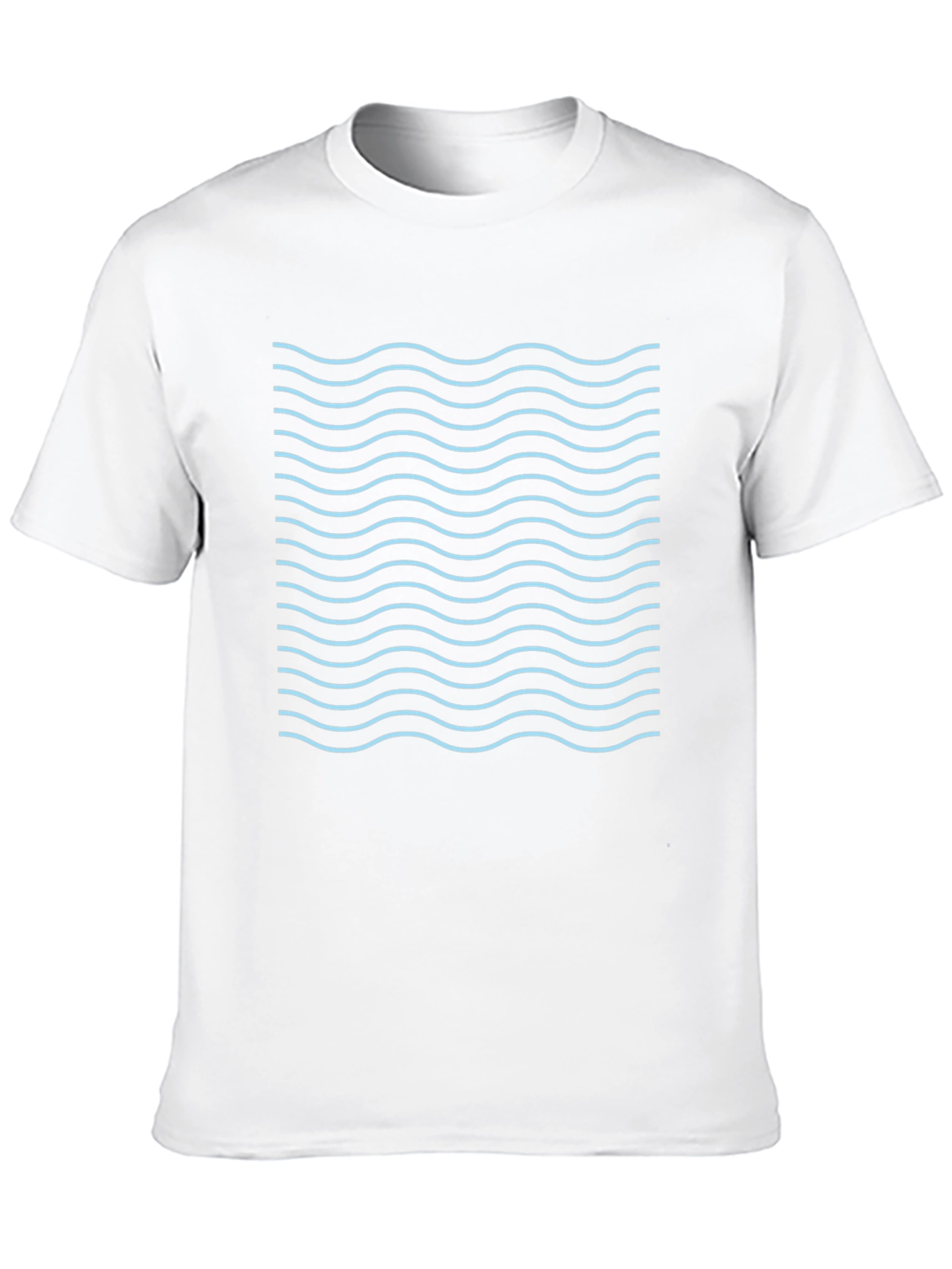Wavy Line Graphic Tee - Trendy Style