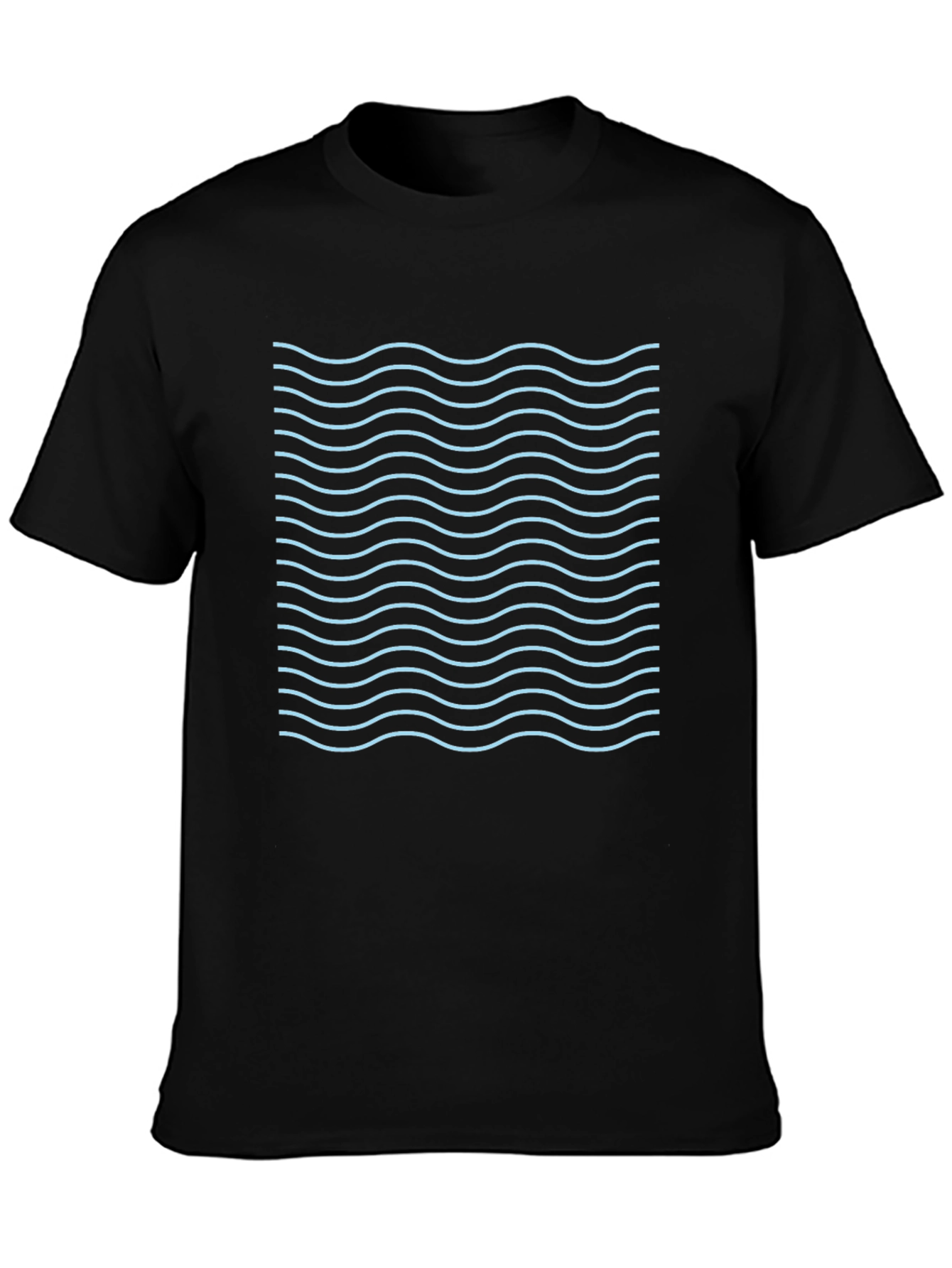 Wavy Line Graphic Tee - Trendy Style