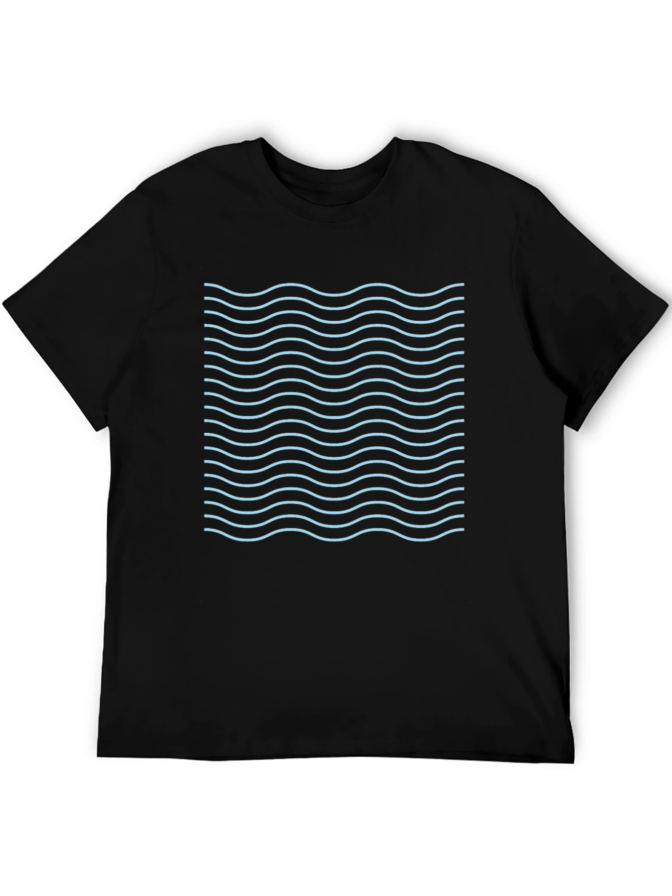 Wavy Line Graphic Tee - Trendy Style