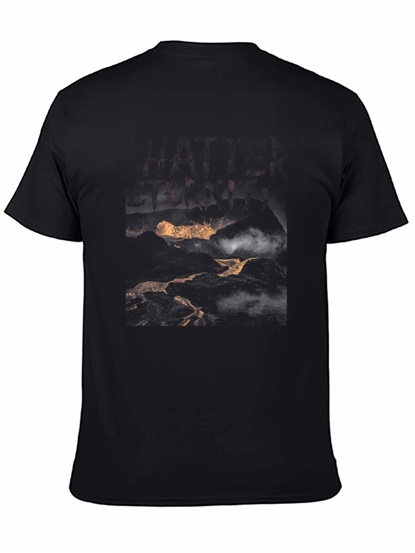 Black Graphic Tee - Abstract Lava Design