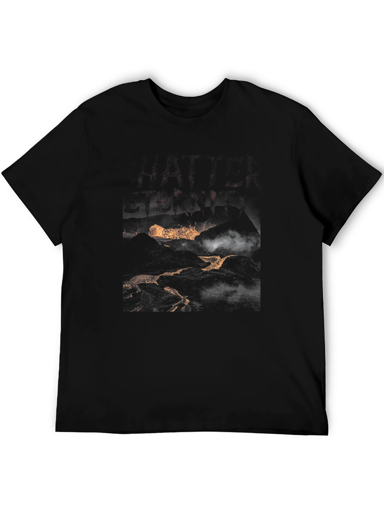 Black Graphic Tee - Abstract Lava Design