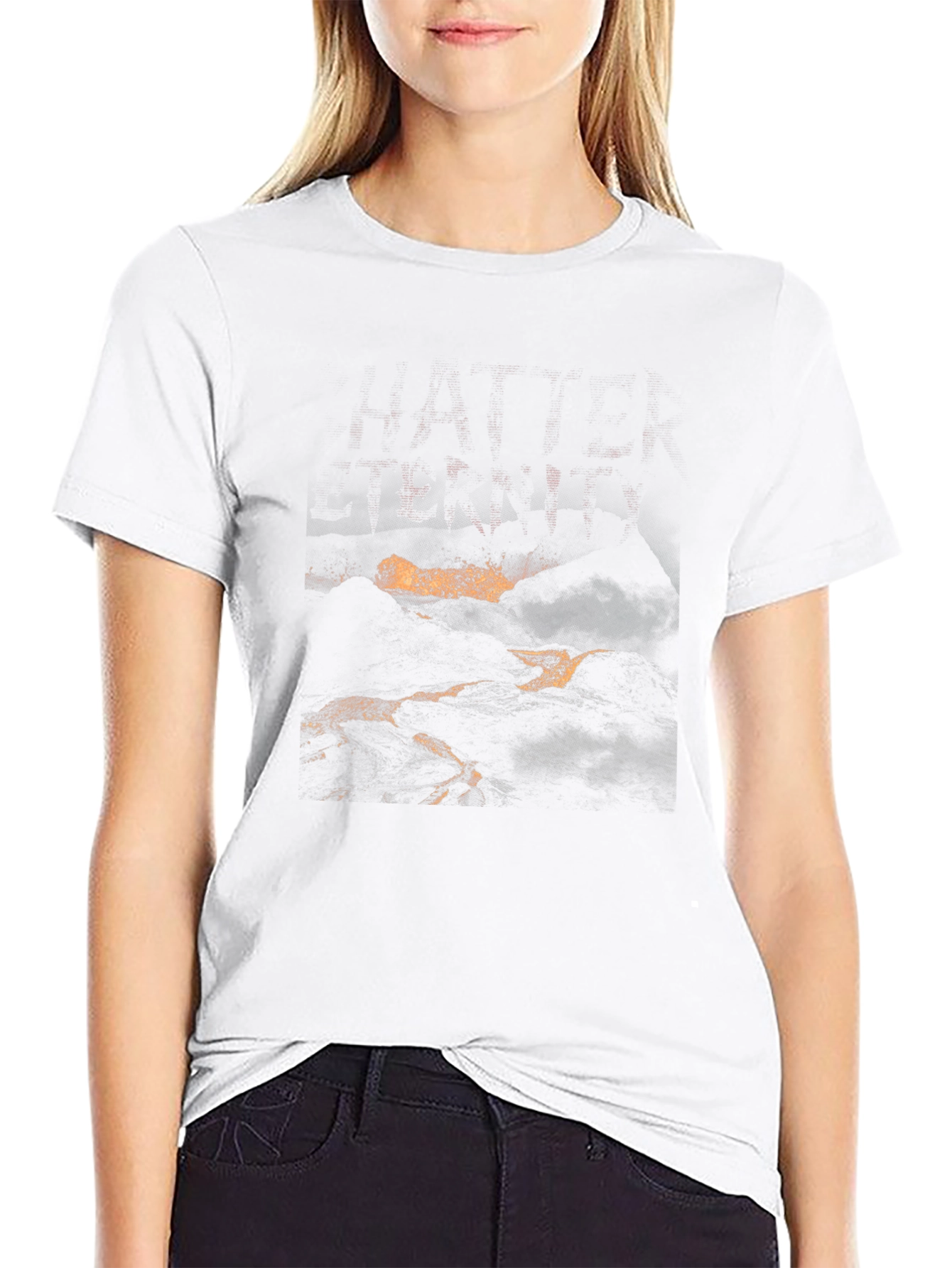 Black Graphic Tee - Abstract Lava Design