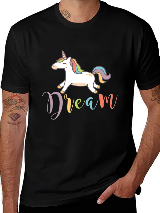 Dream Unicorn Graphic Tee - Mens Black T-Shirt