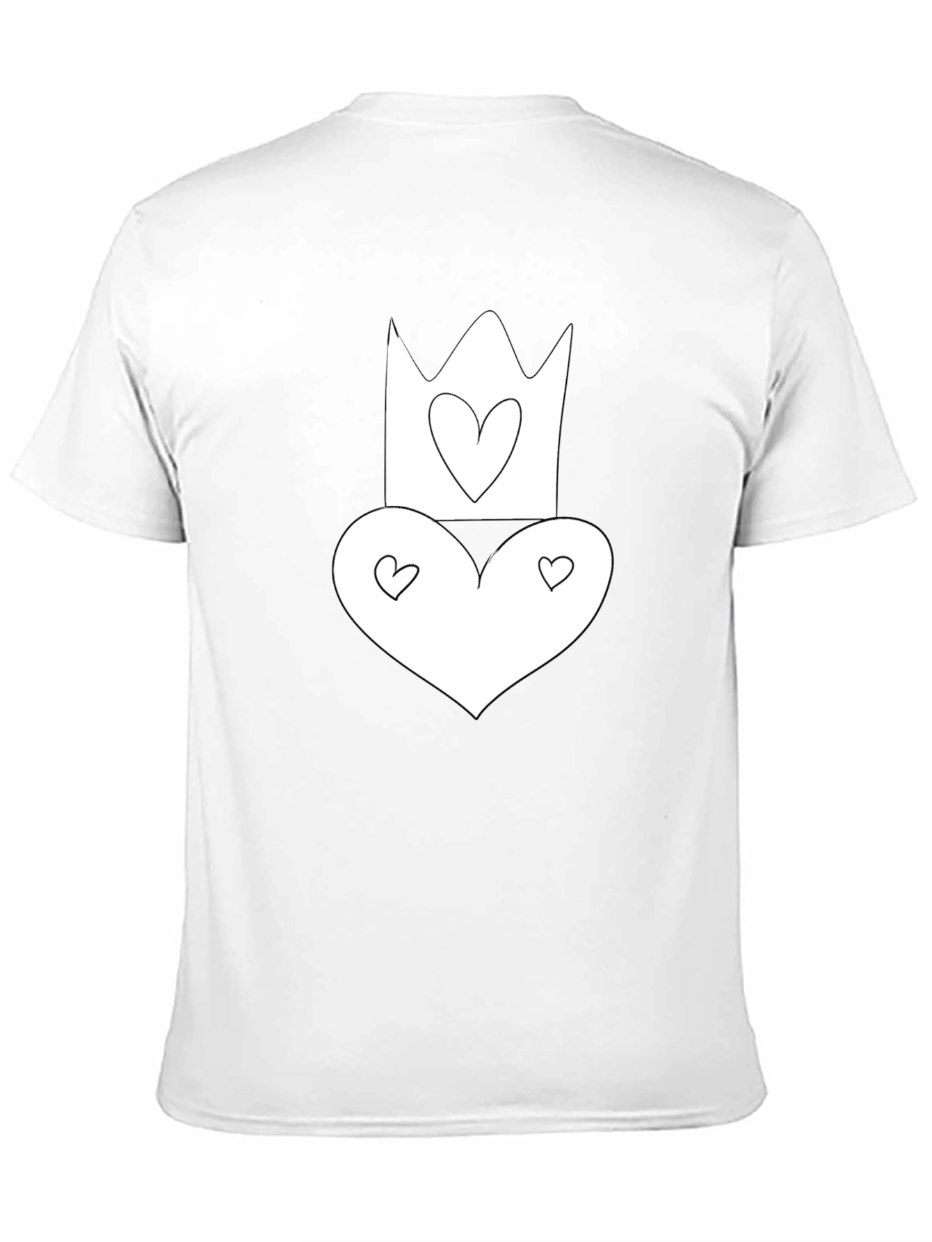 Heart Crown Graphic Tee - Black Cotton T-Shirt