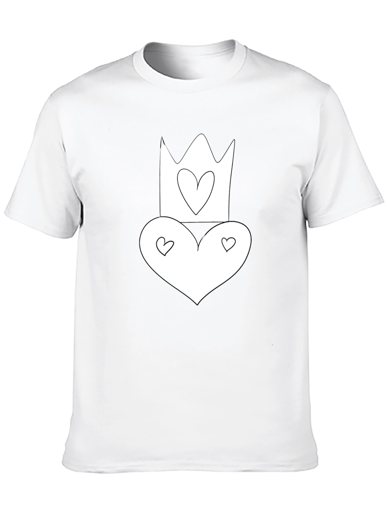 Heart Crown Graphic Tee - Black Cotton T-Shirt