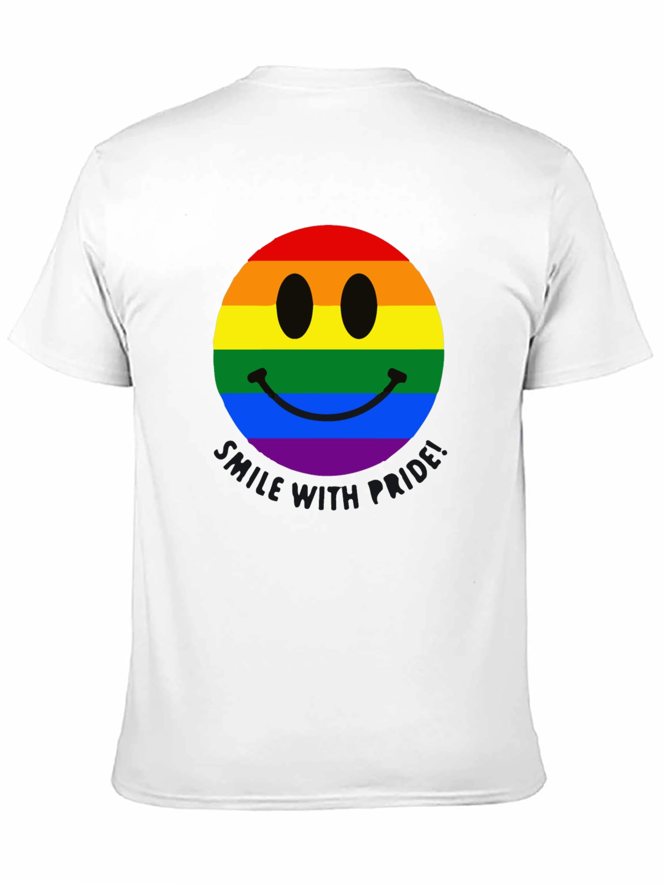 Rainbow Pride Smiley Face Black T-Shirt