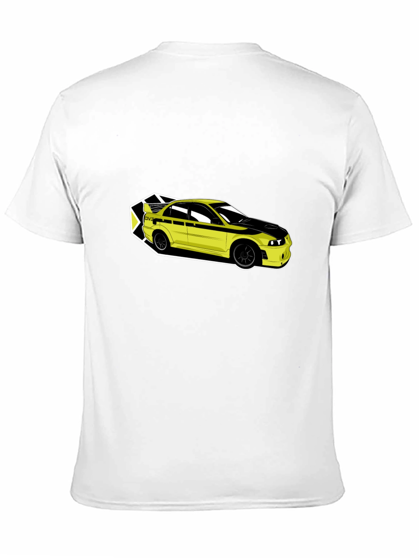 Yellow Car Graphic Tee - Mens Black T-Shirt