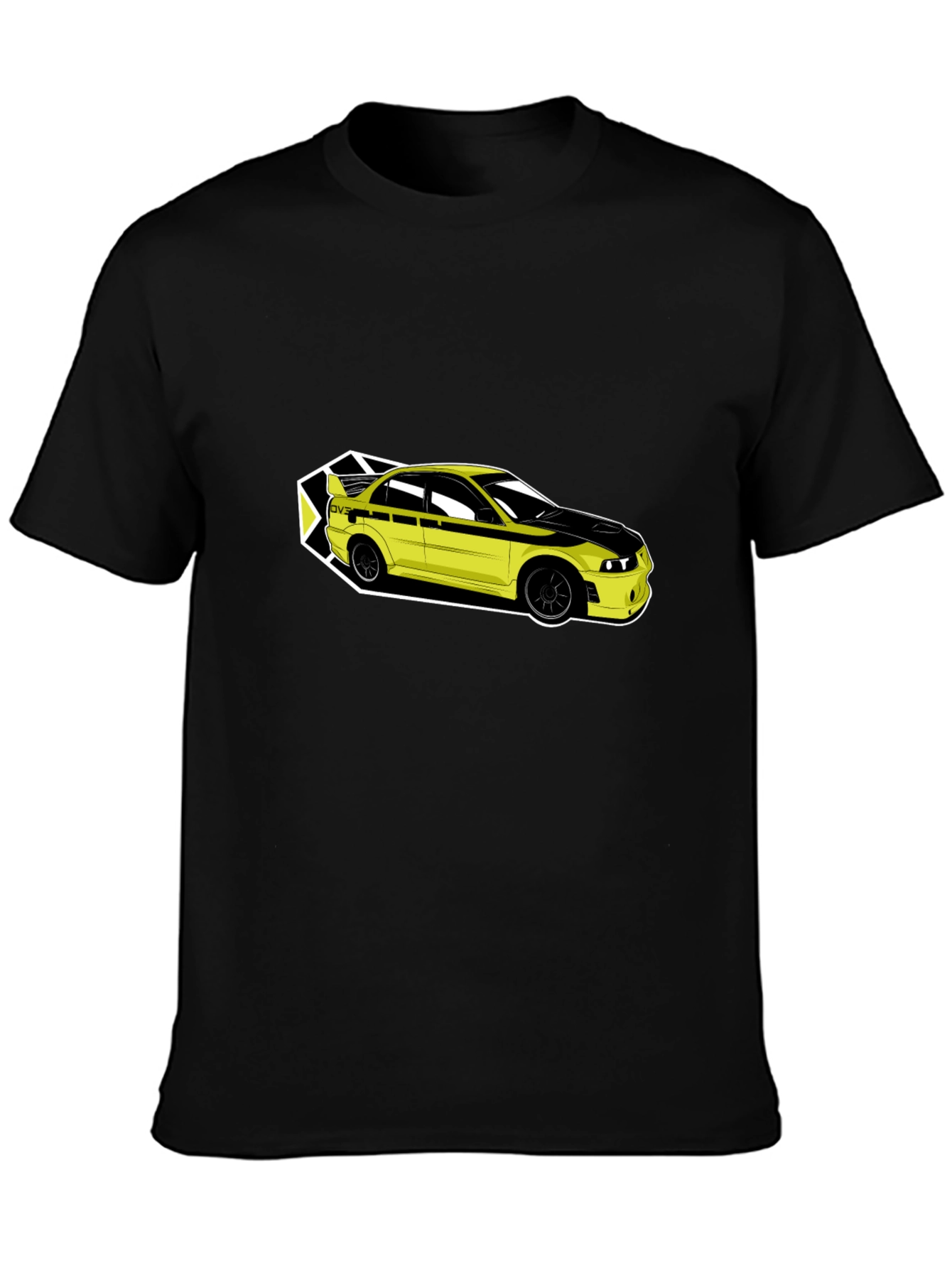 Yellow Car Graphic Tee - Mens Black T-Shirt