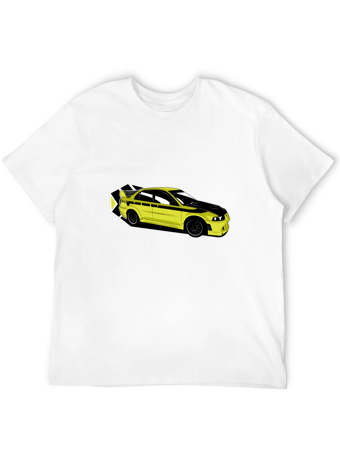 Yellow Car Graphic Tee - Mens Black T-Shirt