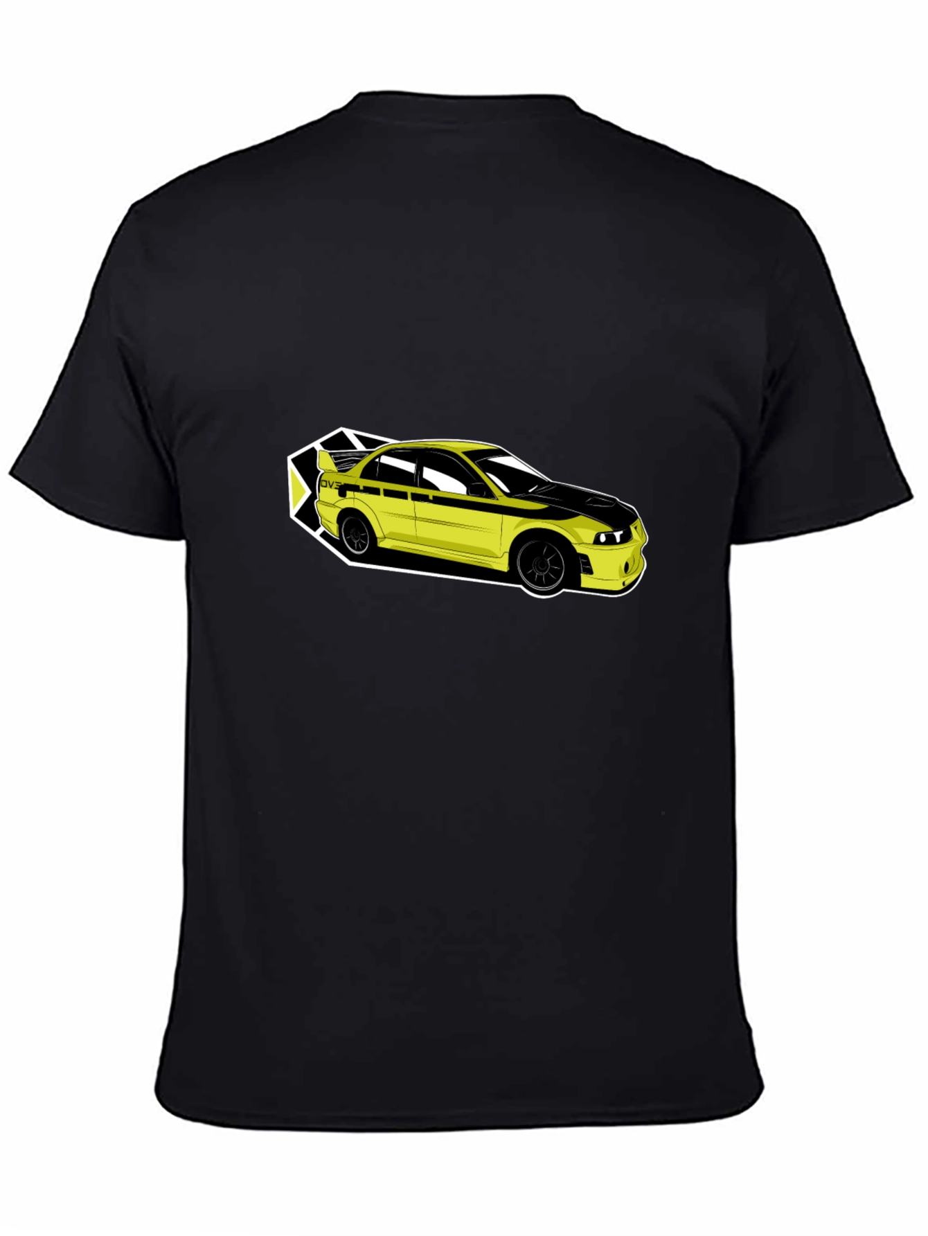 Yellow Car Graphic Tee - Mens Black T-Shirt