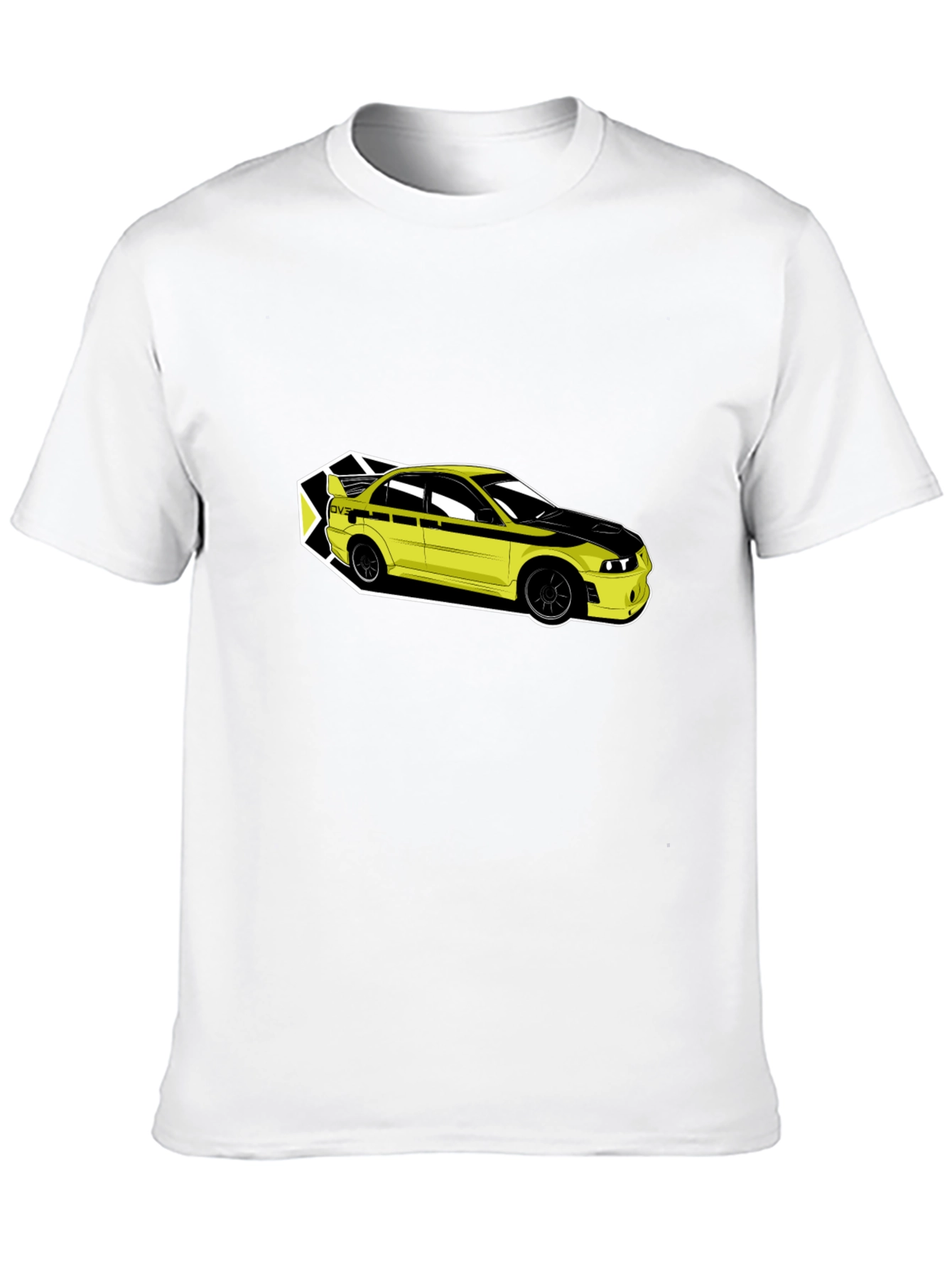 Yellow Car Graphic Tee - Mens Black T-Shirt