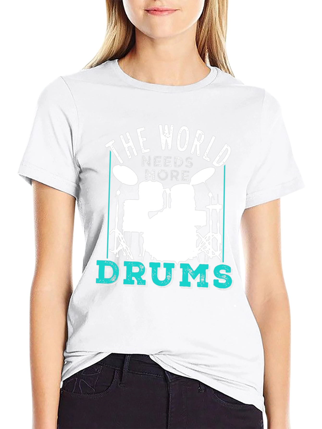 The World Needs More Drums Black T-Shirt