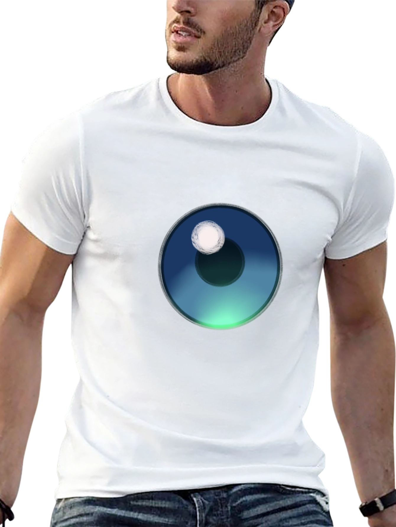 Mens Black T-Shirt with Eye Graphic
