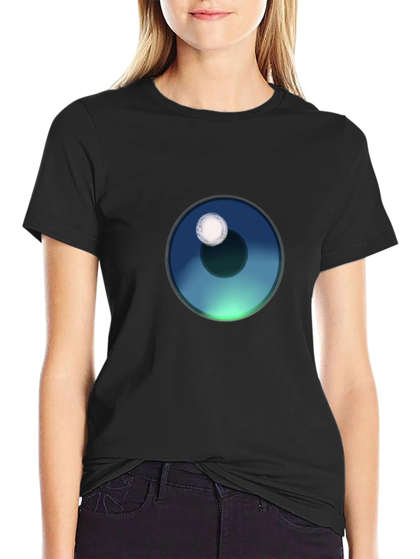 Mens Black T-Shirt with Eye Graphic
